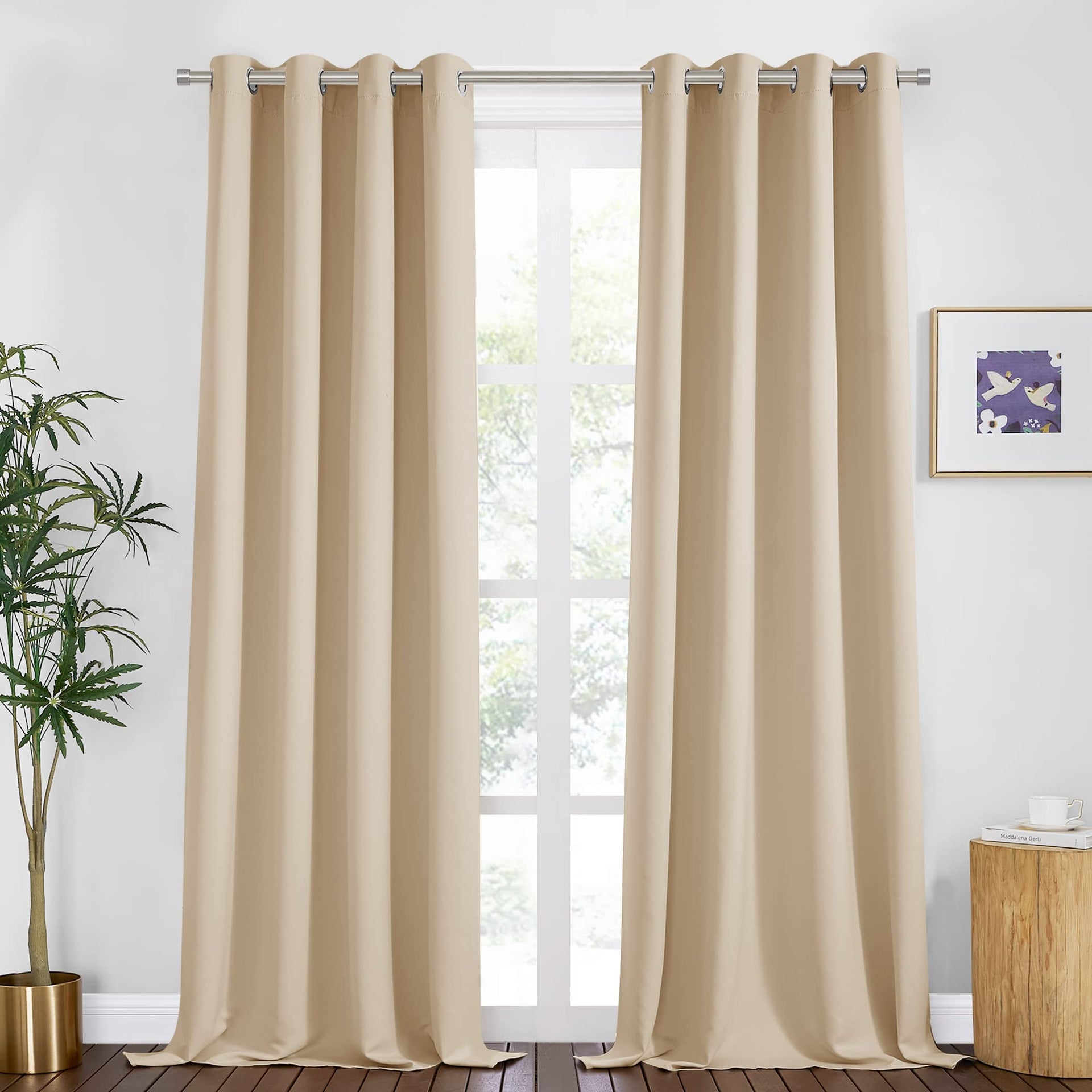 Beige Window Curtains (2 Count)
