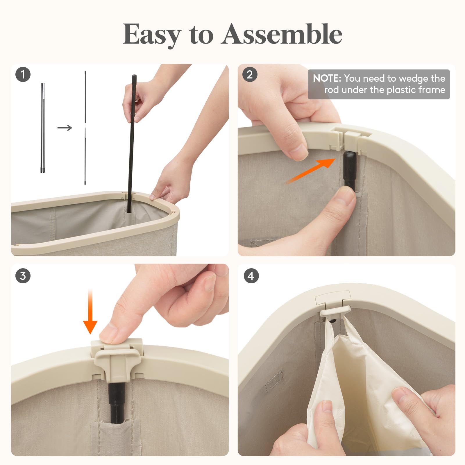 Slim Laundry Basket with Lid and Removable Bag