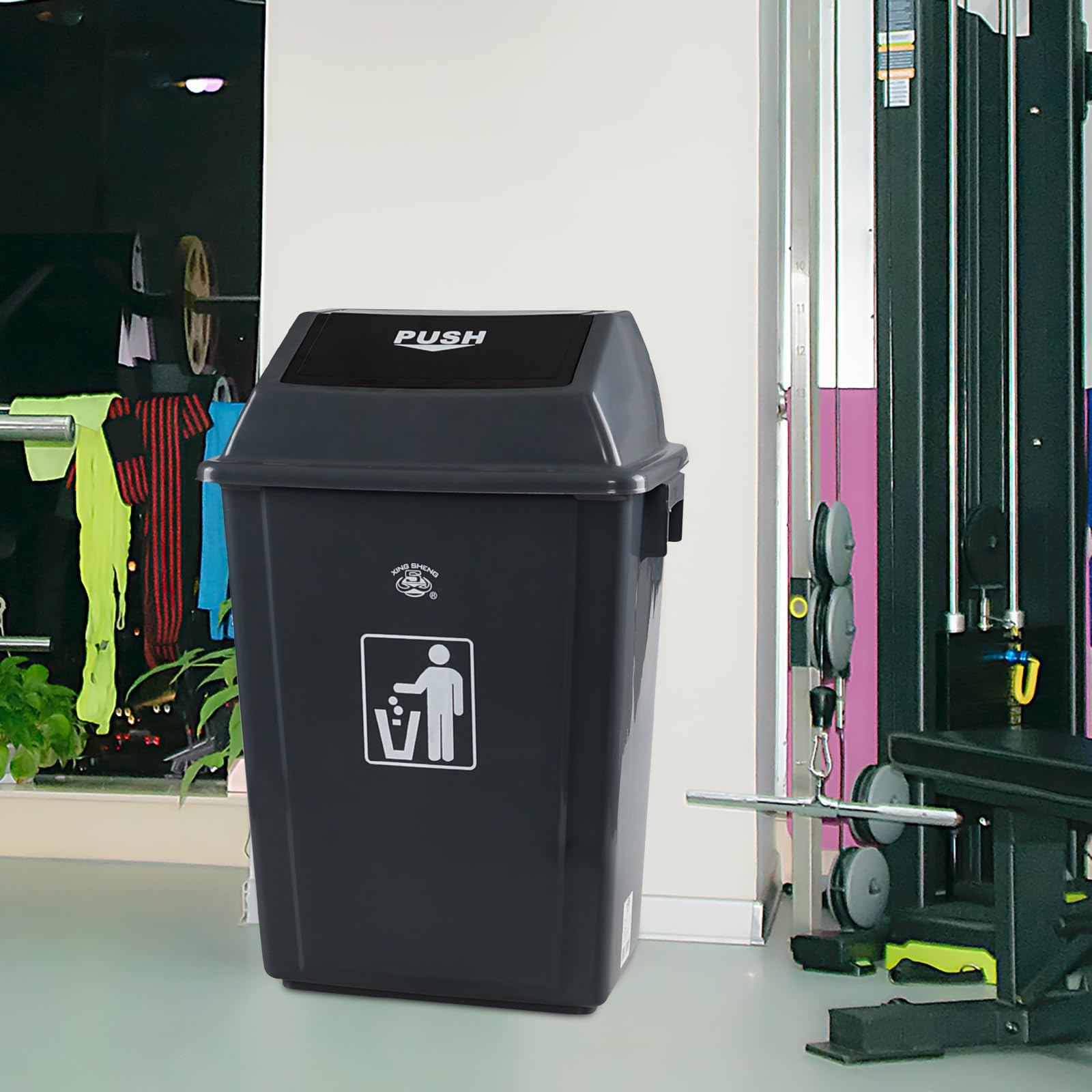 15 Gallon Rectangular Swing Lid Trash Can (4 Count)