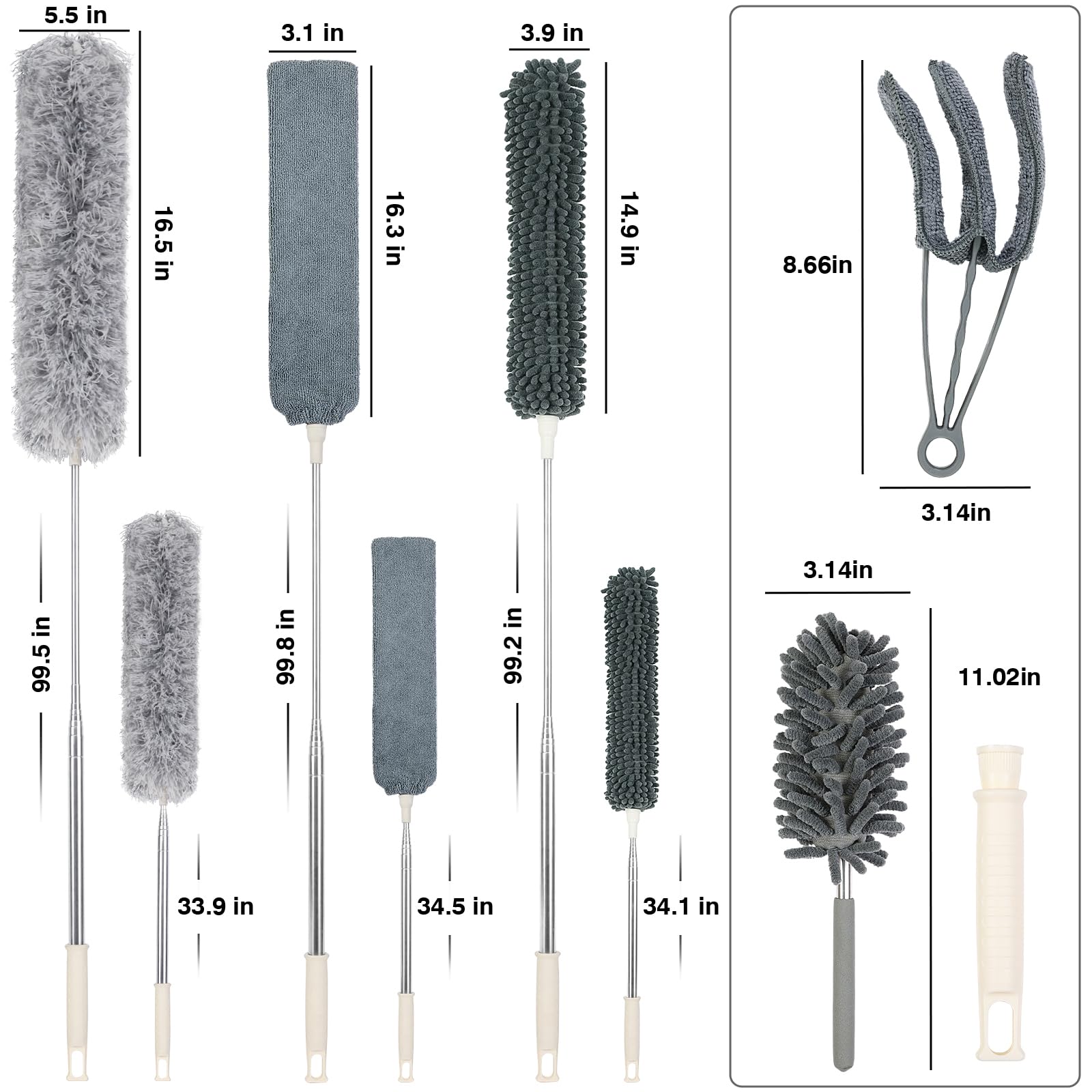 10 PCS Microfiber Feather Duster Kit (10 Count)