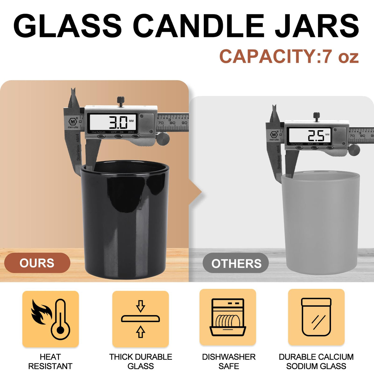 Thick Candle Jars for Making Candles 12 Pcs (12 Count)