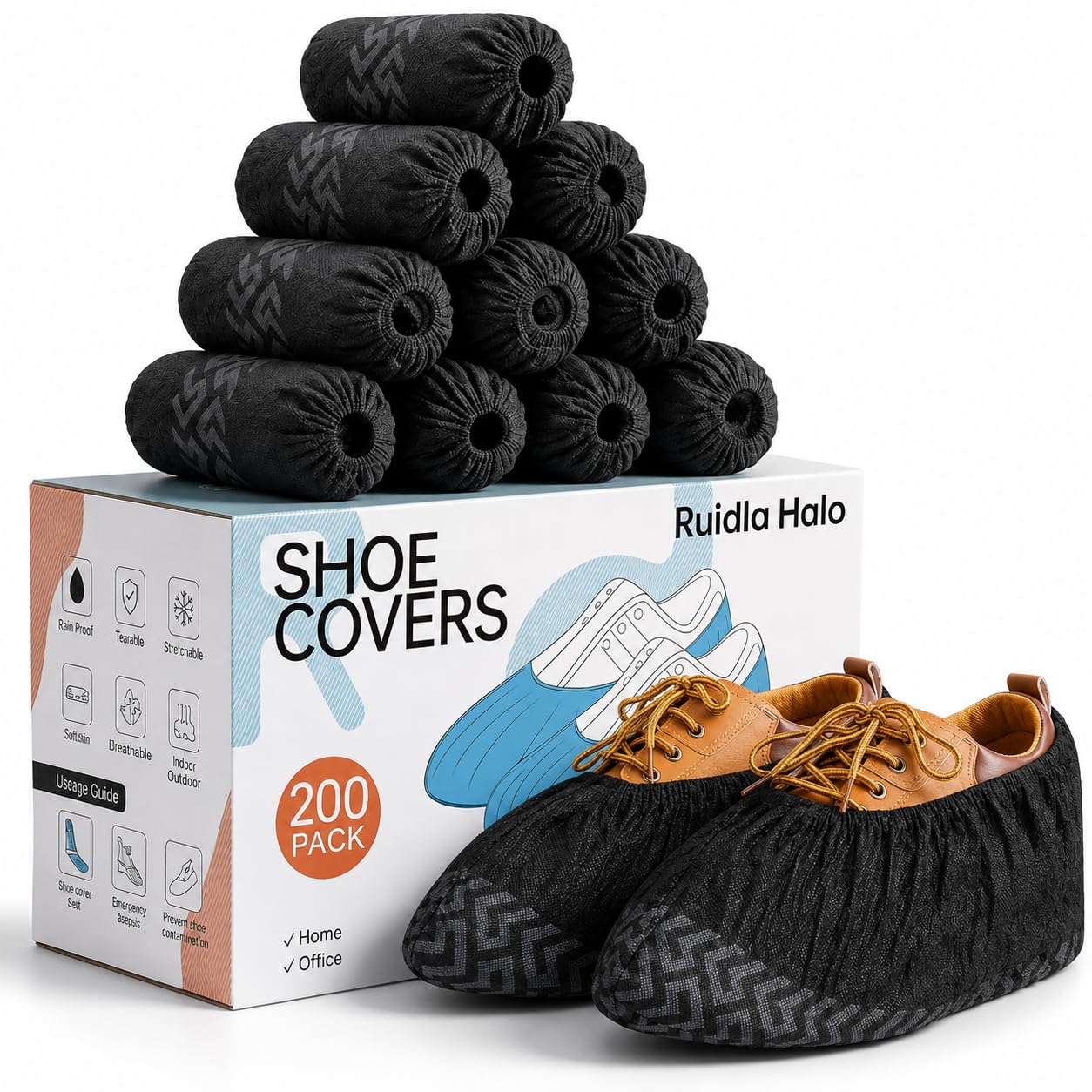 200 Pack XL Shoe Covers Disposable Non Slip