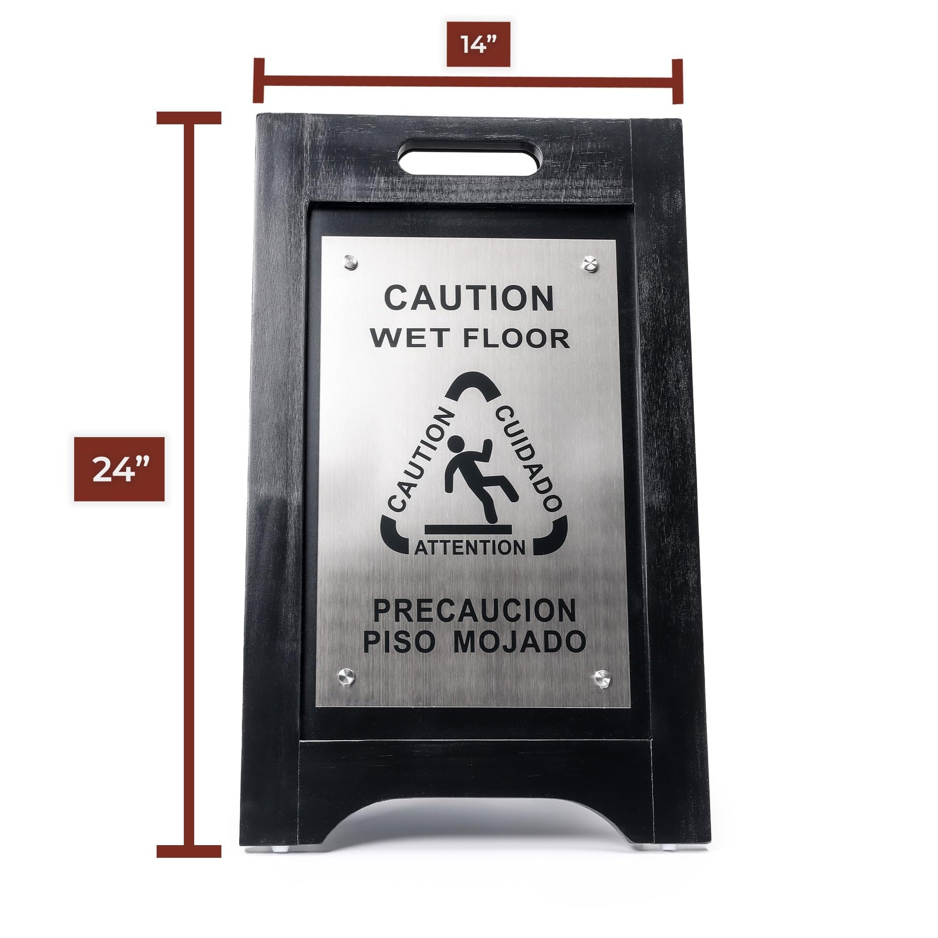 Wooden Caution Wet Floor Sign