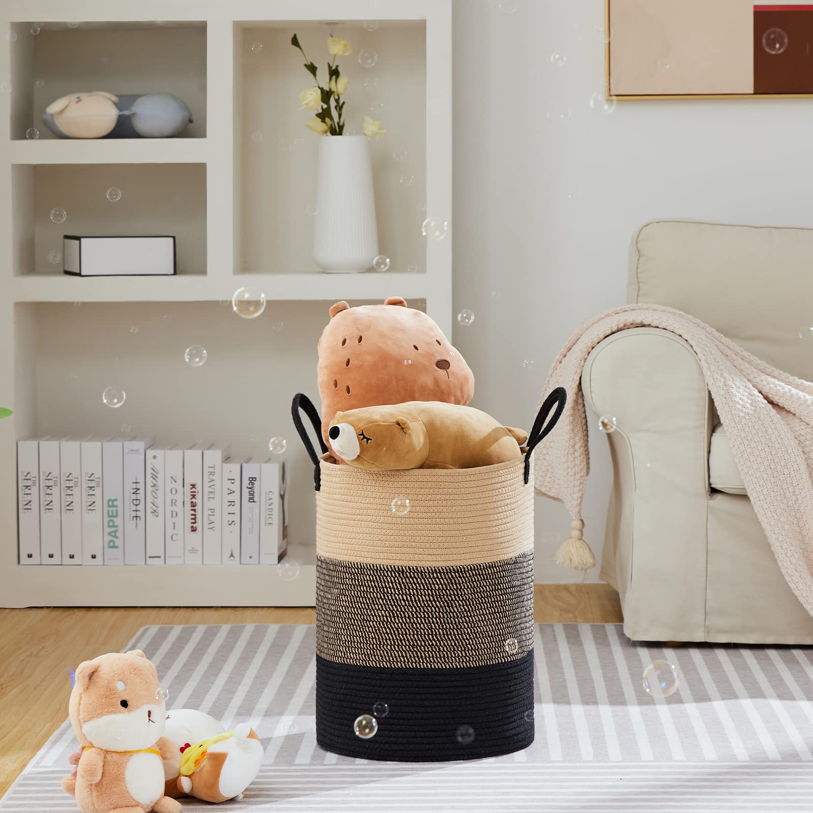 58L Tall Woven Laundry Basket Hamper