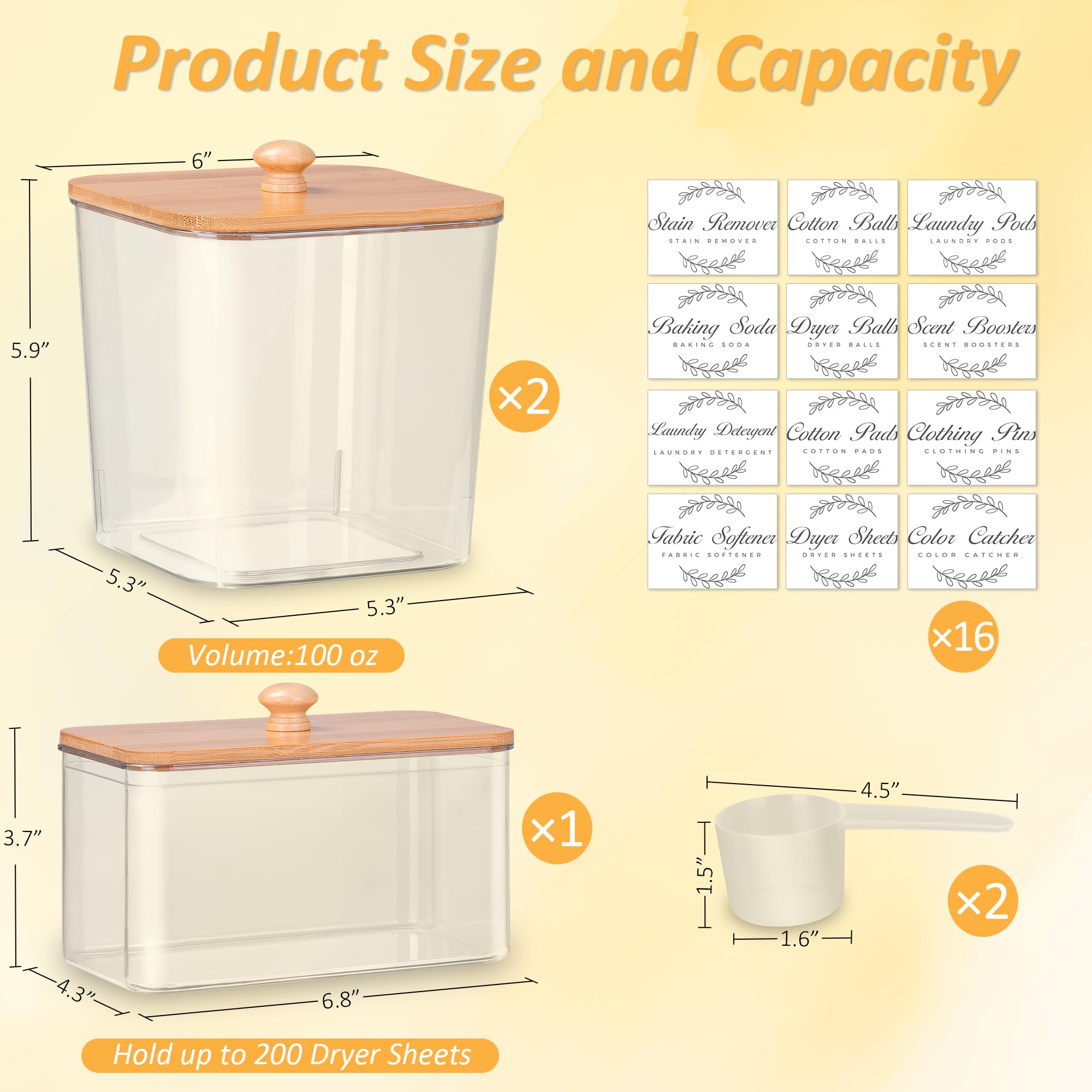3 Pack Laundry Pods Container & Dryer Sheet Holder Set
