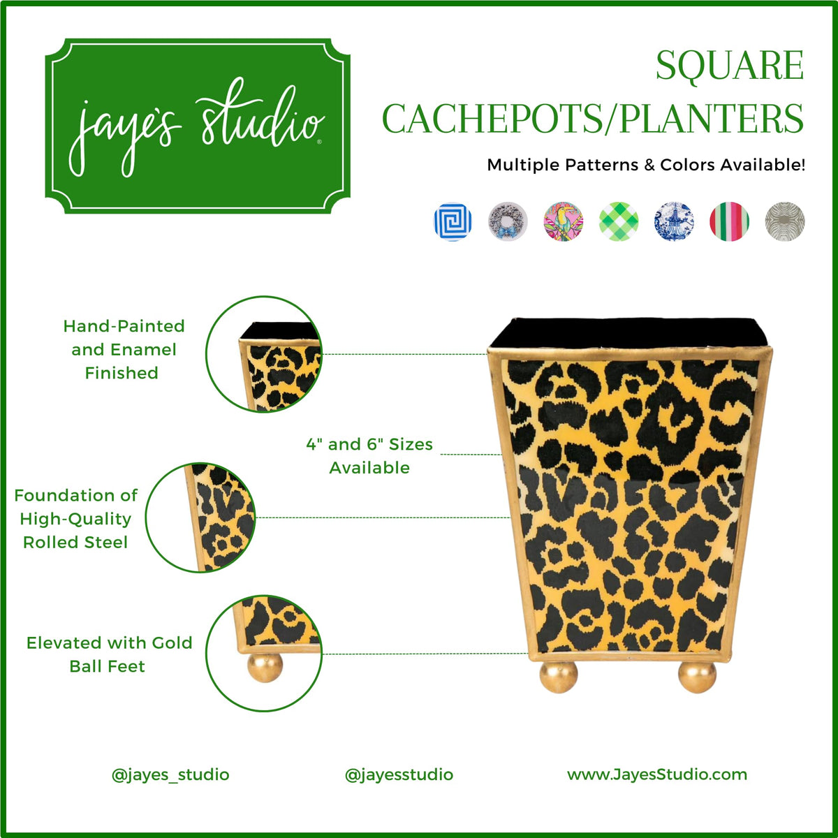 Jaye’s Studio Garden Party Decorative Gold Waste Basket for Bathroom Trash Can no Lid