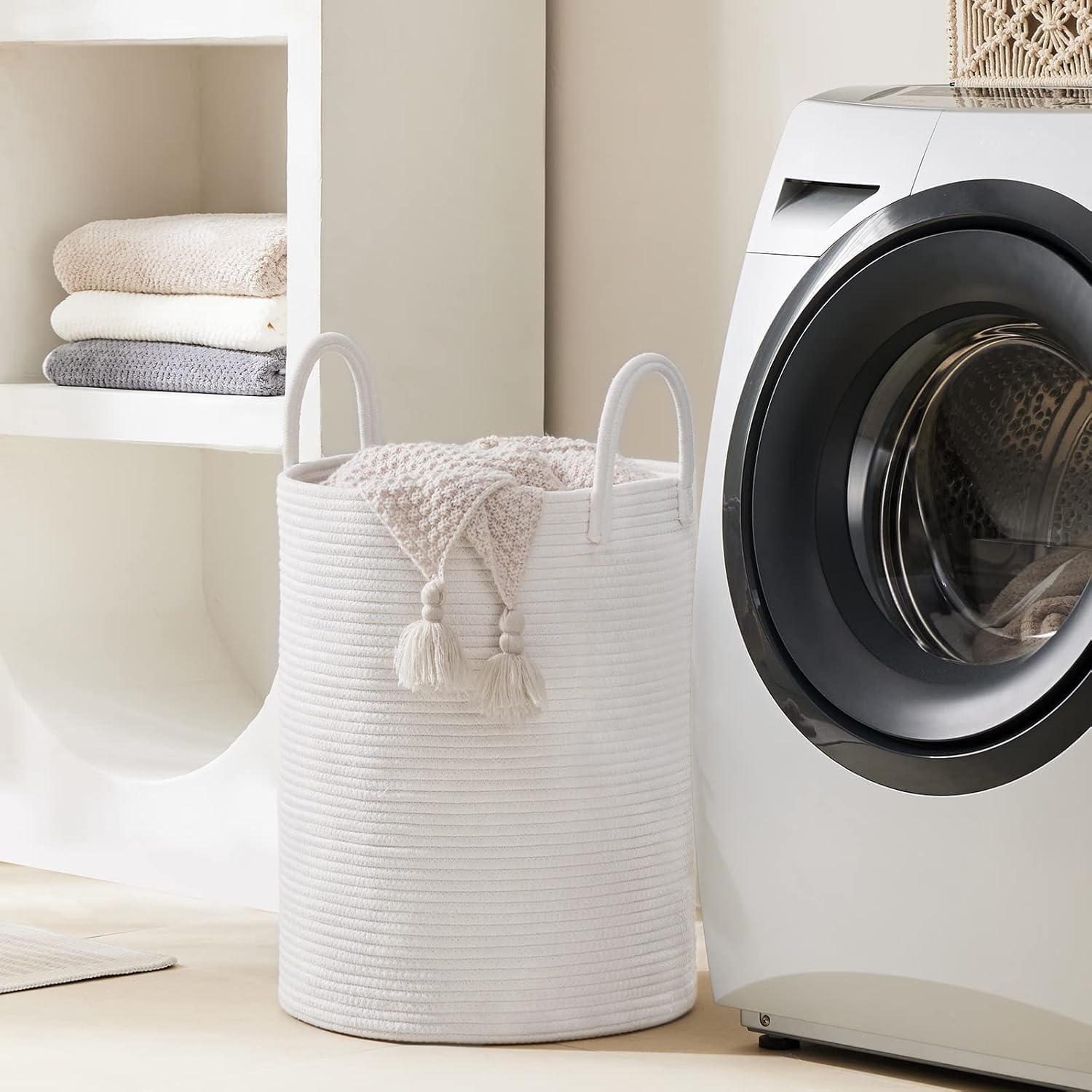 Woven Rope Laundry Hamper Basket by YOUDENOVA (2434.6096 Fl Oz) - ModHome Supplies