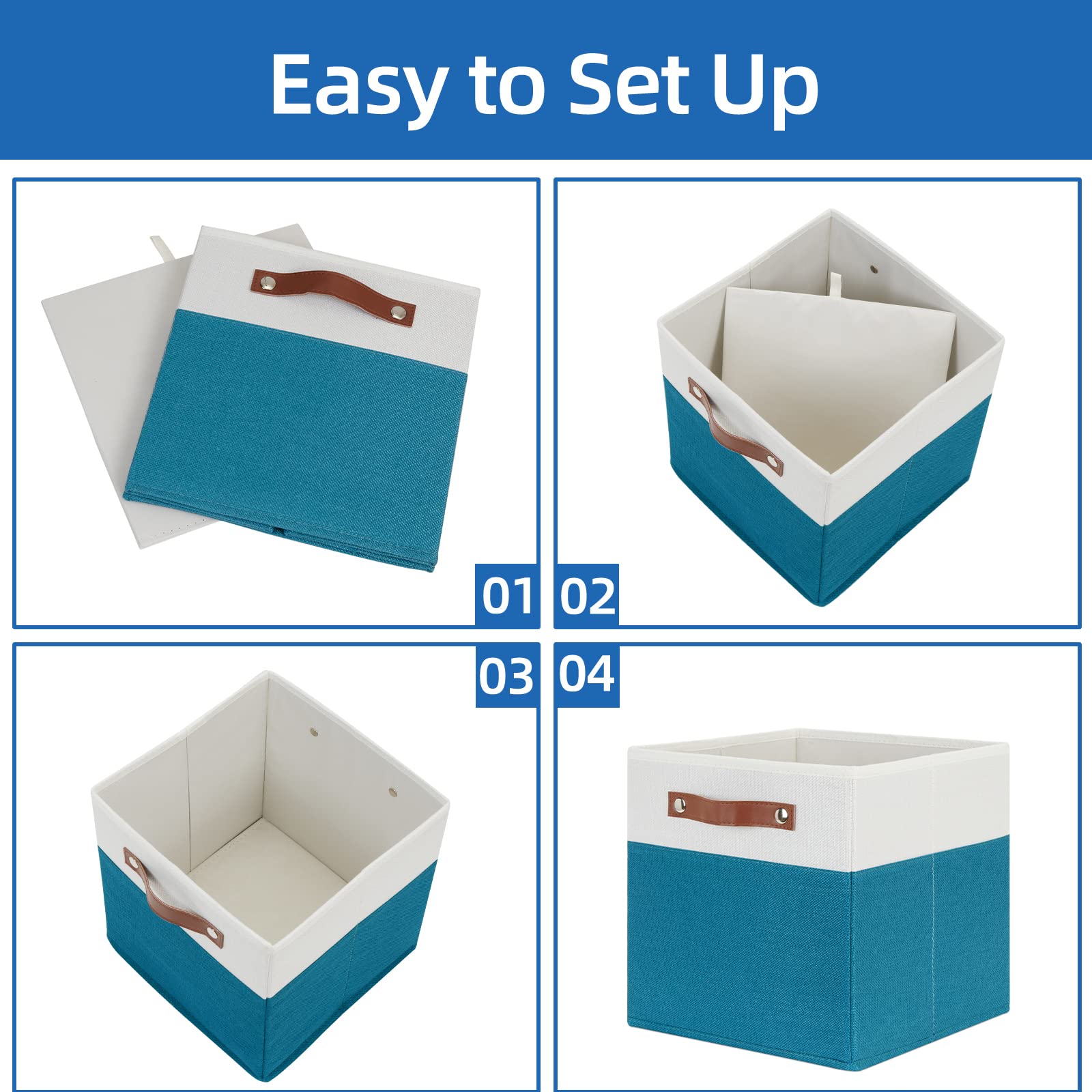 Storage Cube Bins 11 Cube Storage Bins Storage Baskets for Closet (4 Count)