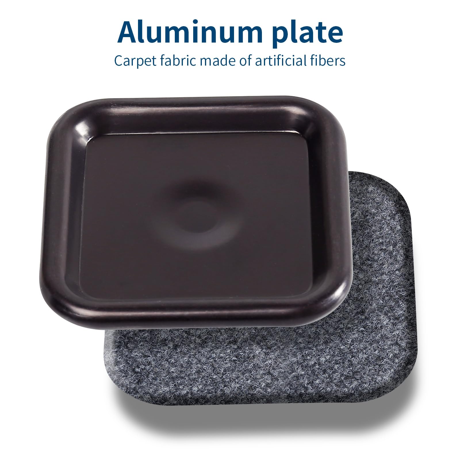 1.63" Square Carpet Bottom Furniture Caster Cups (16 Count)