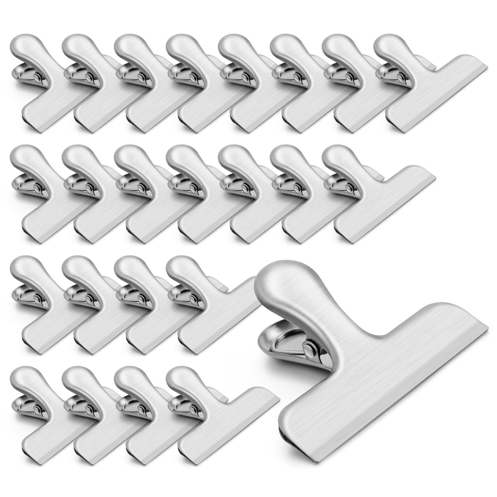 24 Pack Stainless Steel Chip Clips (24 Count)