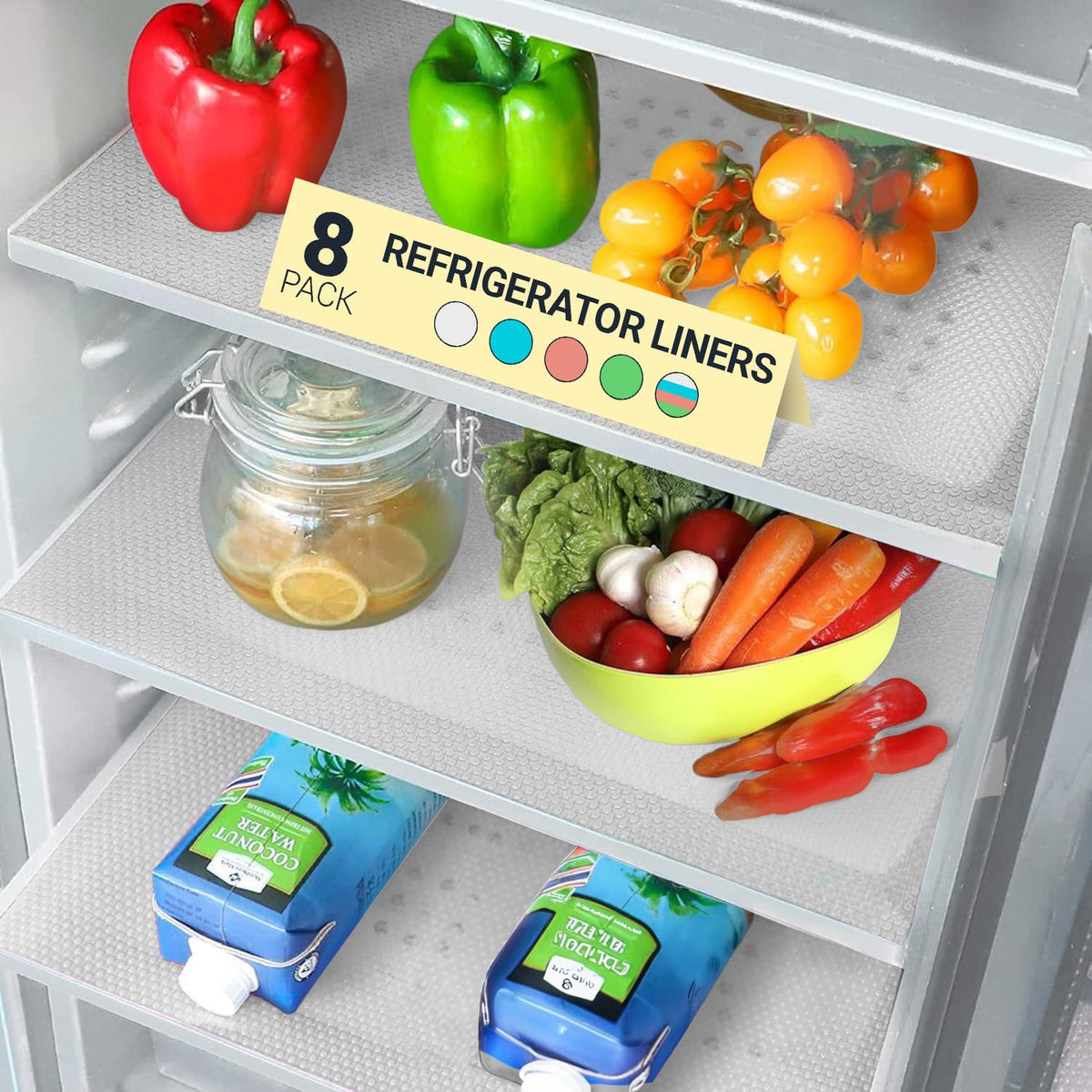 Refrigerator Liners for Shelves (11.2 Sq Ft)