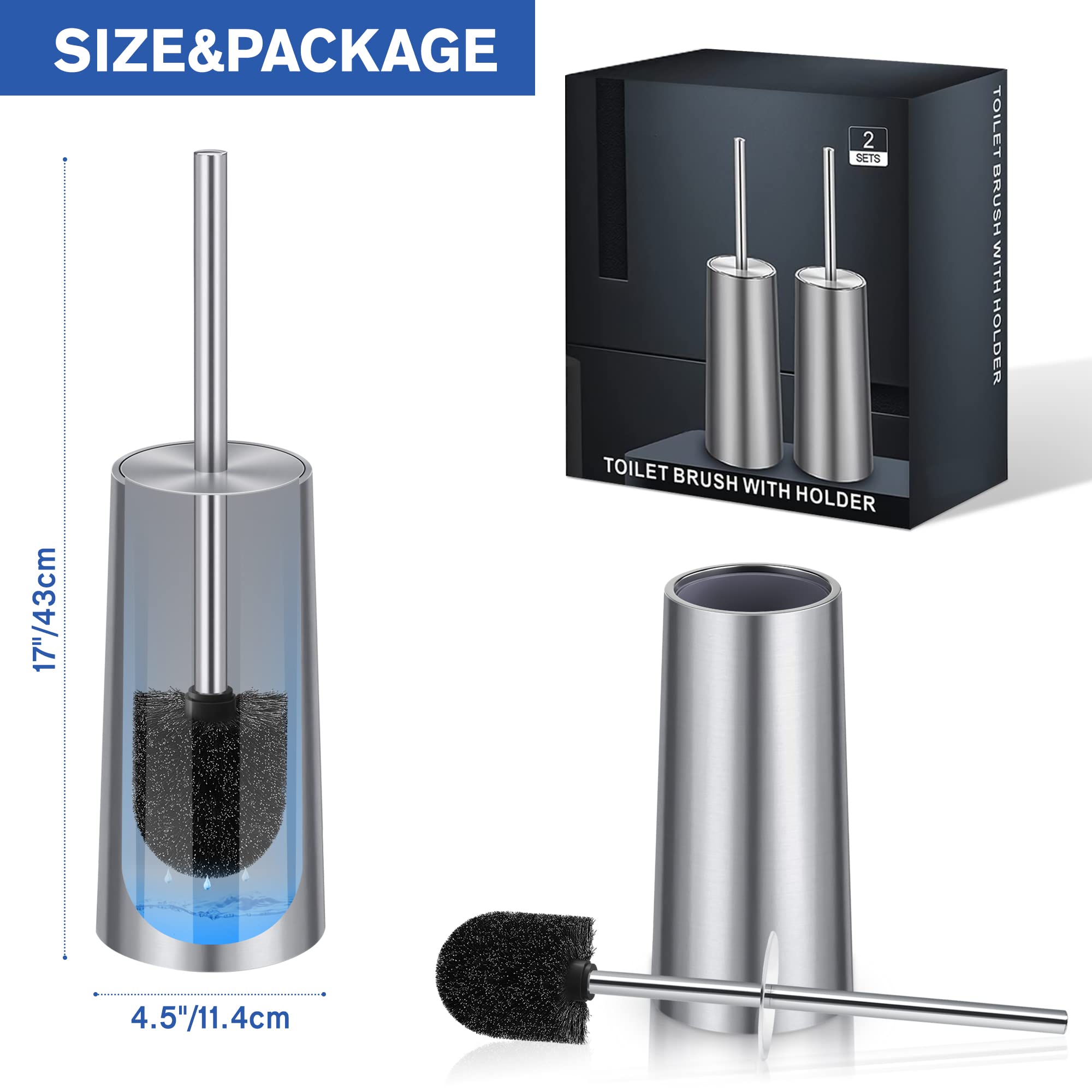Toilet Brush and Holder (2 Count)
