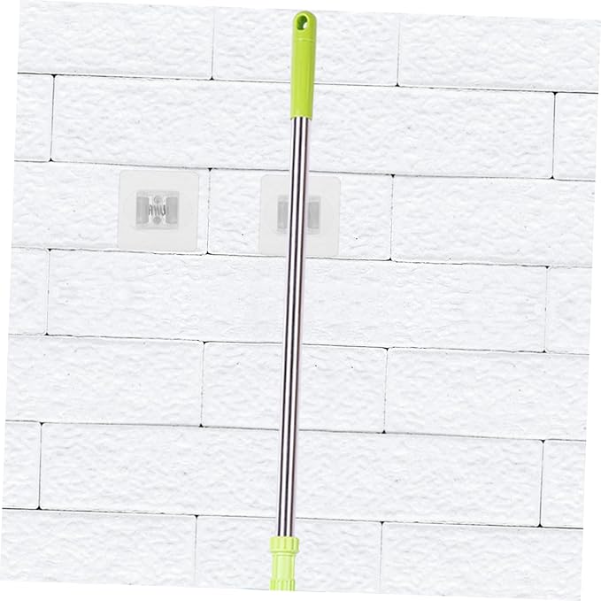 2pcs No Punching Mop Holder Wall Mount Broom Organizer for Home Hotel Adhesive Hooks for Easy Installation Strong for Kitchen Bathroom Storage