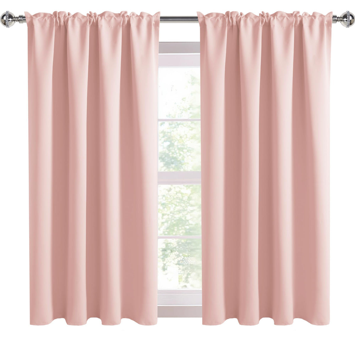 Blackout Curtains for Bedroom 42 x 54 Inch Long Blush Pink 2 Panels (2 Count)