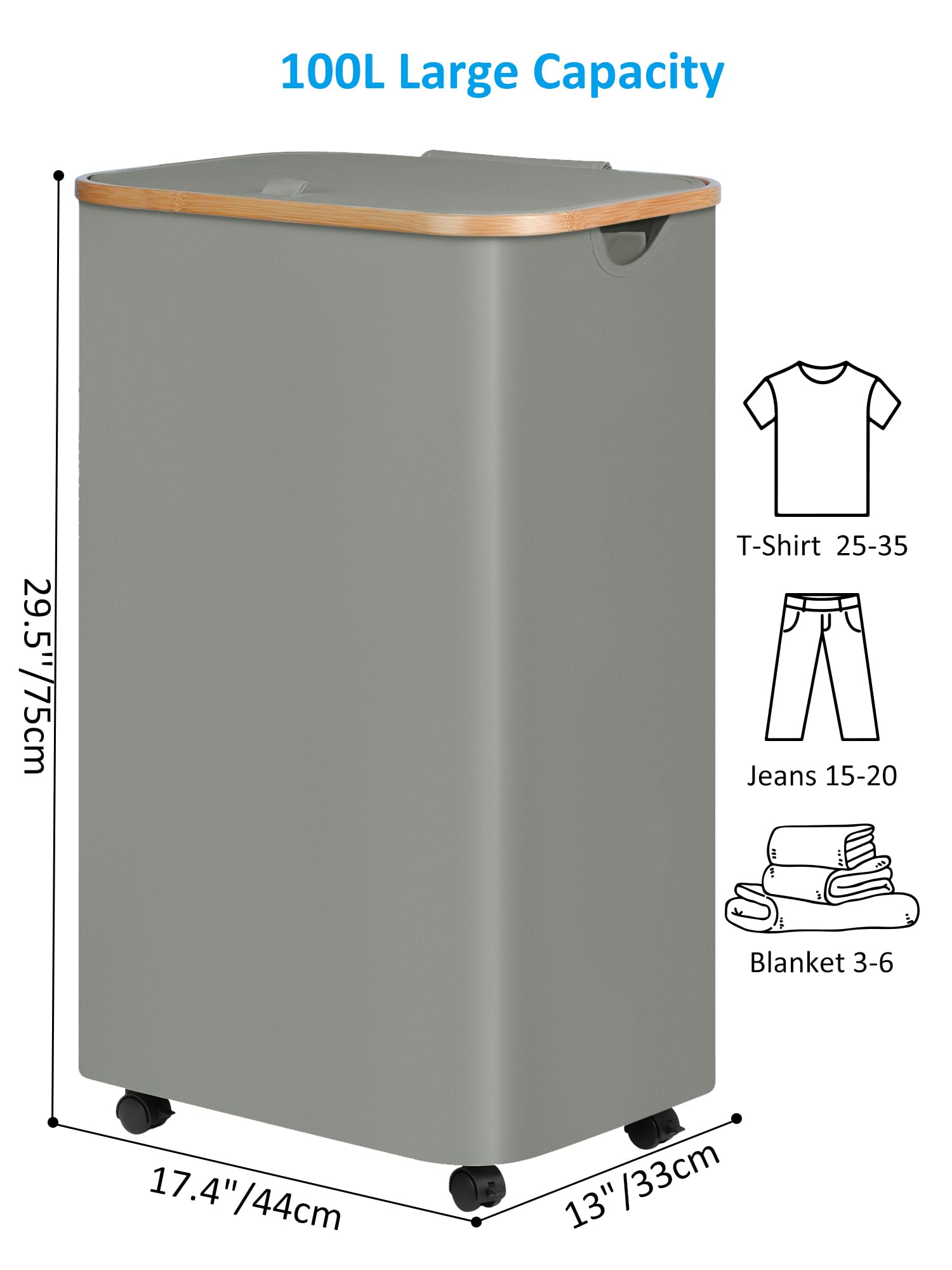 Laundry Basket with Wheels