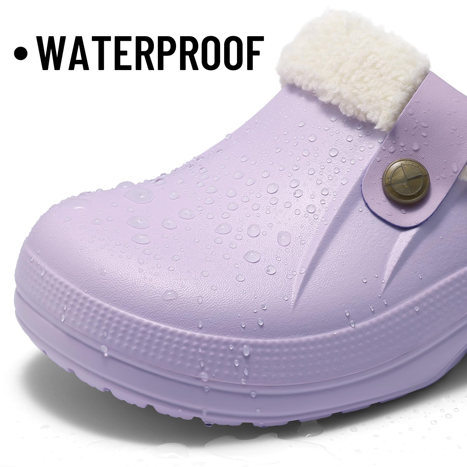 Fur Lined Clogs for Women & Men Fuzzy Slippers with Memory Foam