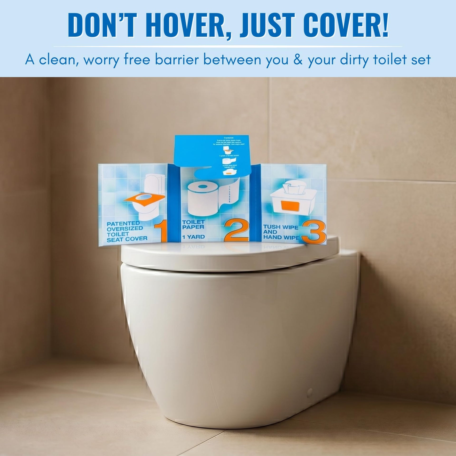 Portable Disposable Oversized Toilet Seat Cover (30 Count)