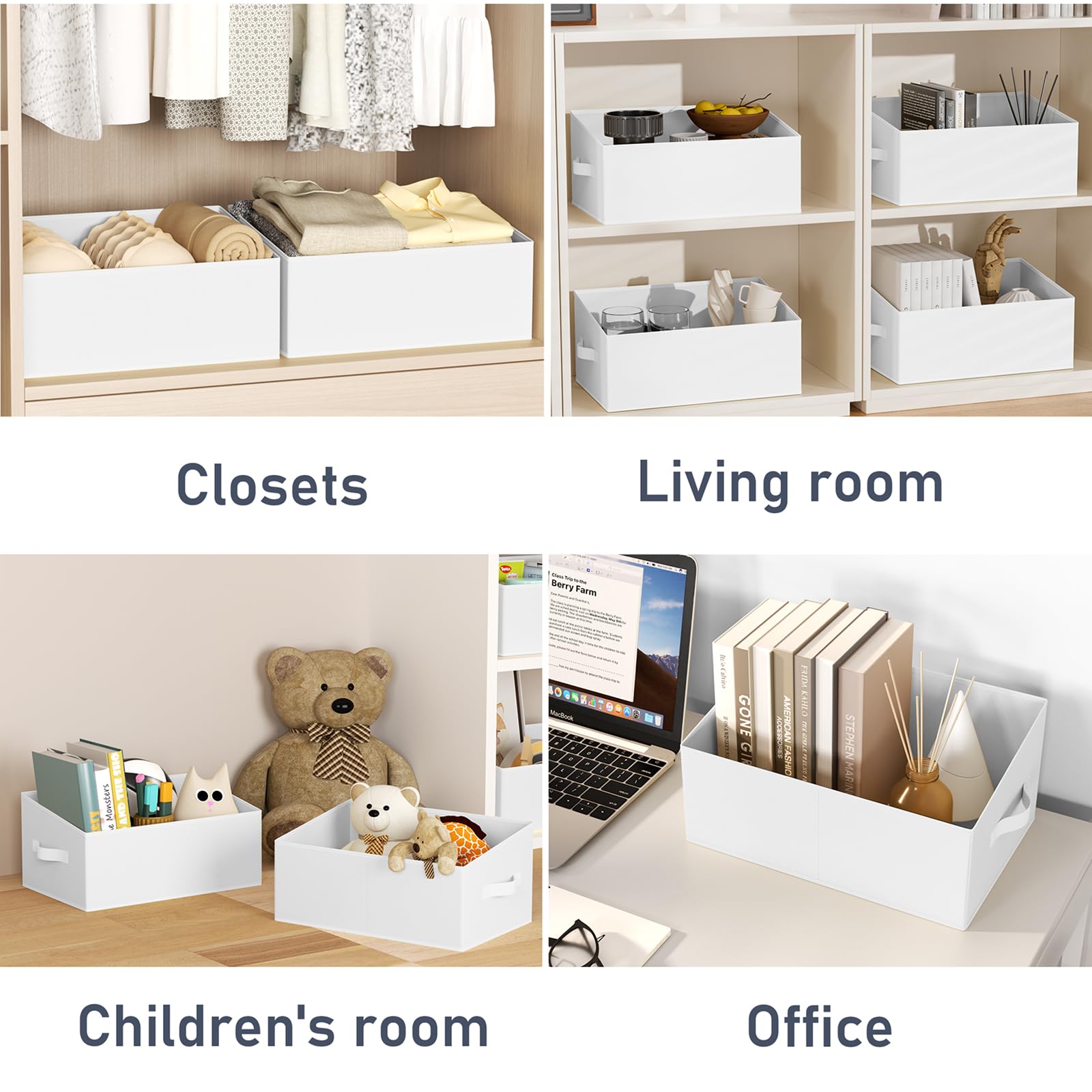 Closet Storage Bins 6 Pack (6 Count)