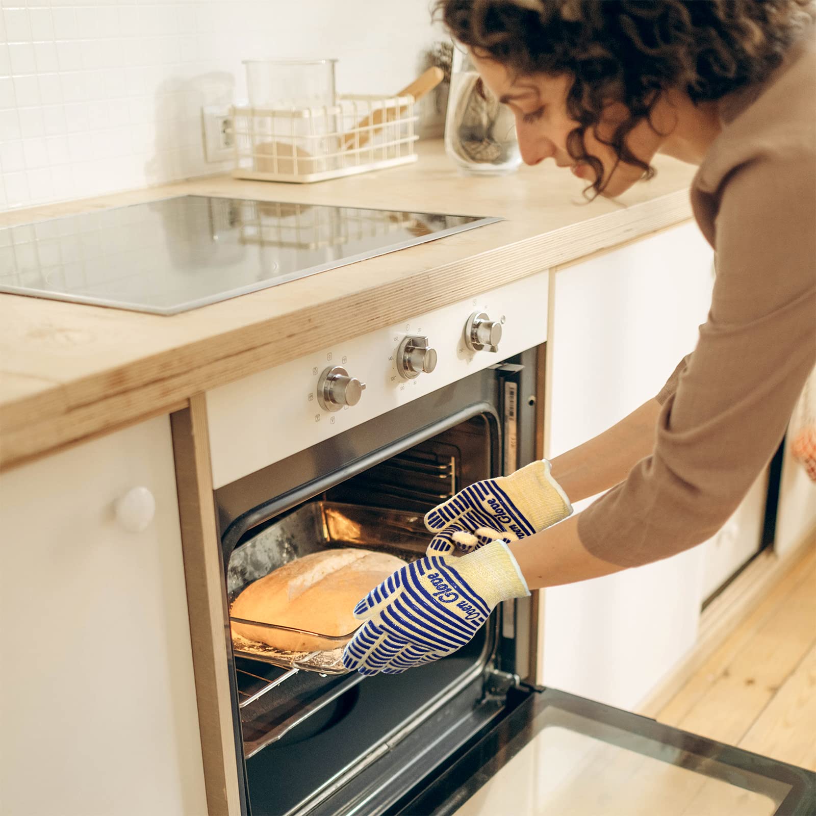 Oven Gloves Heat Resistant 540 Degrees Grilling Gloves (9 Ounce)