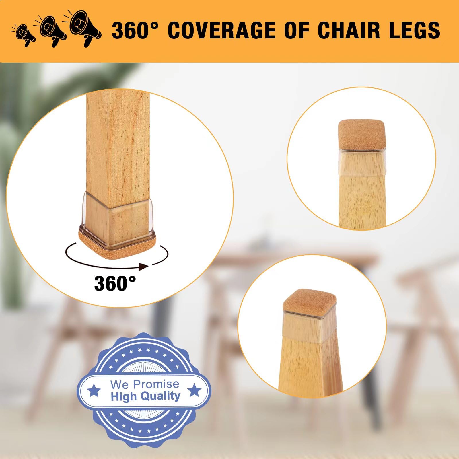 32 Pcs Chair Leg Floor Protectors Square (32 Count)
