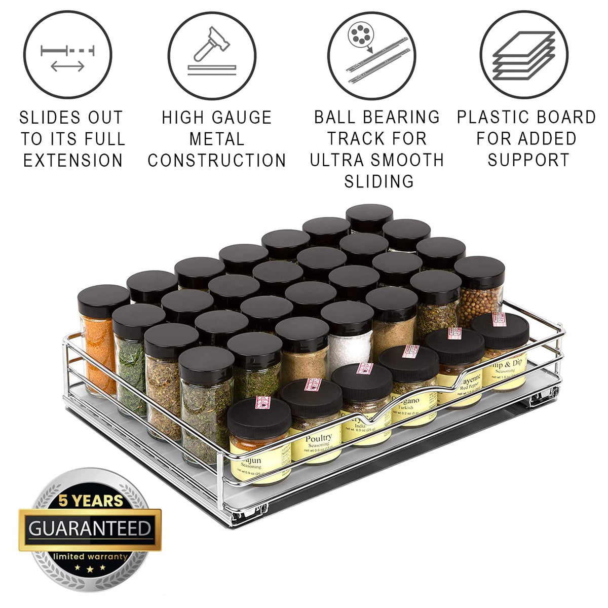 Pull Out Cabinet Spice Rack Organizer
