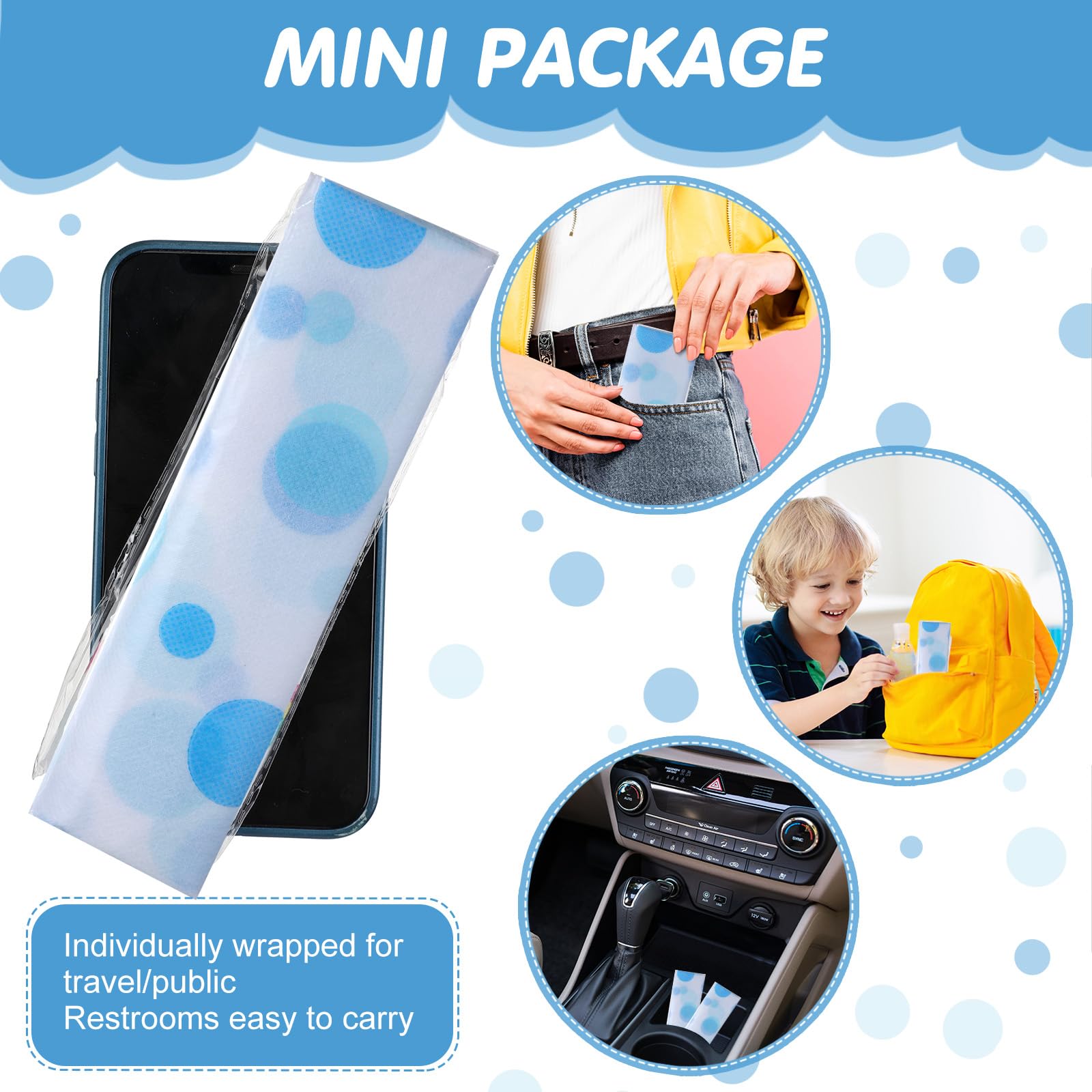 50 Packs Disposable Toilet Seat Covers Extra Large Individually Wrapped for Kids and Adults