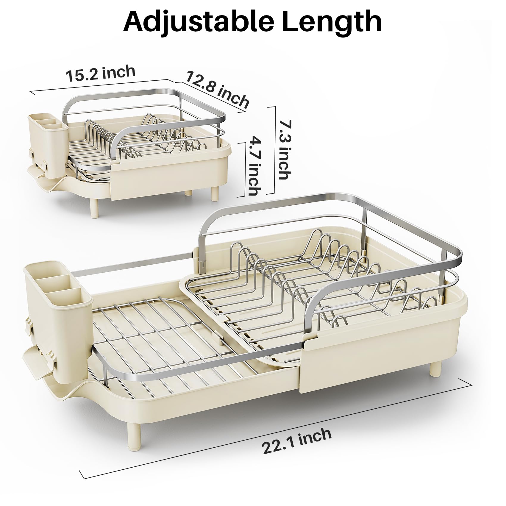 Expandable Dish Drying Rack for Kitchen Counter