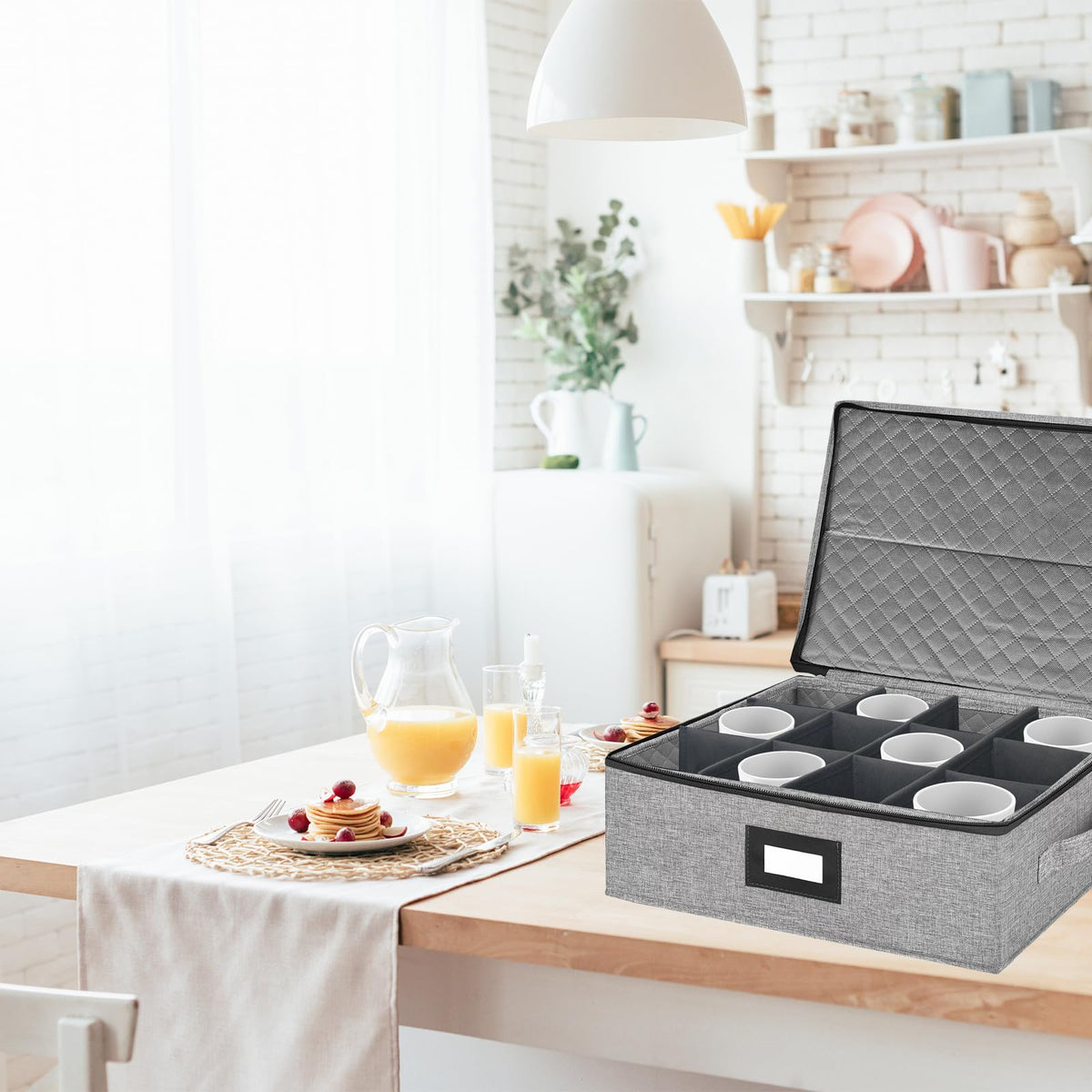Coffee Mug Storage Box with Dividers