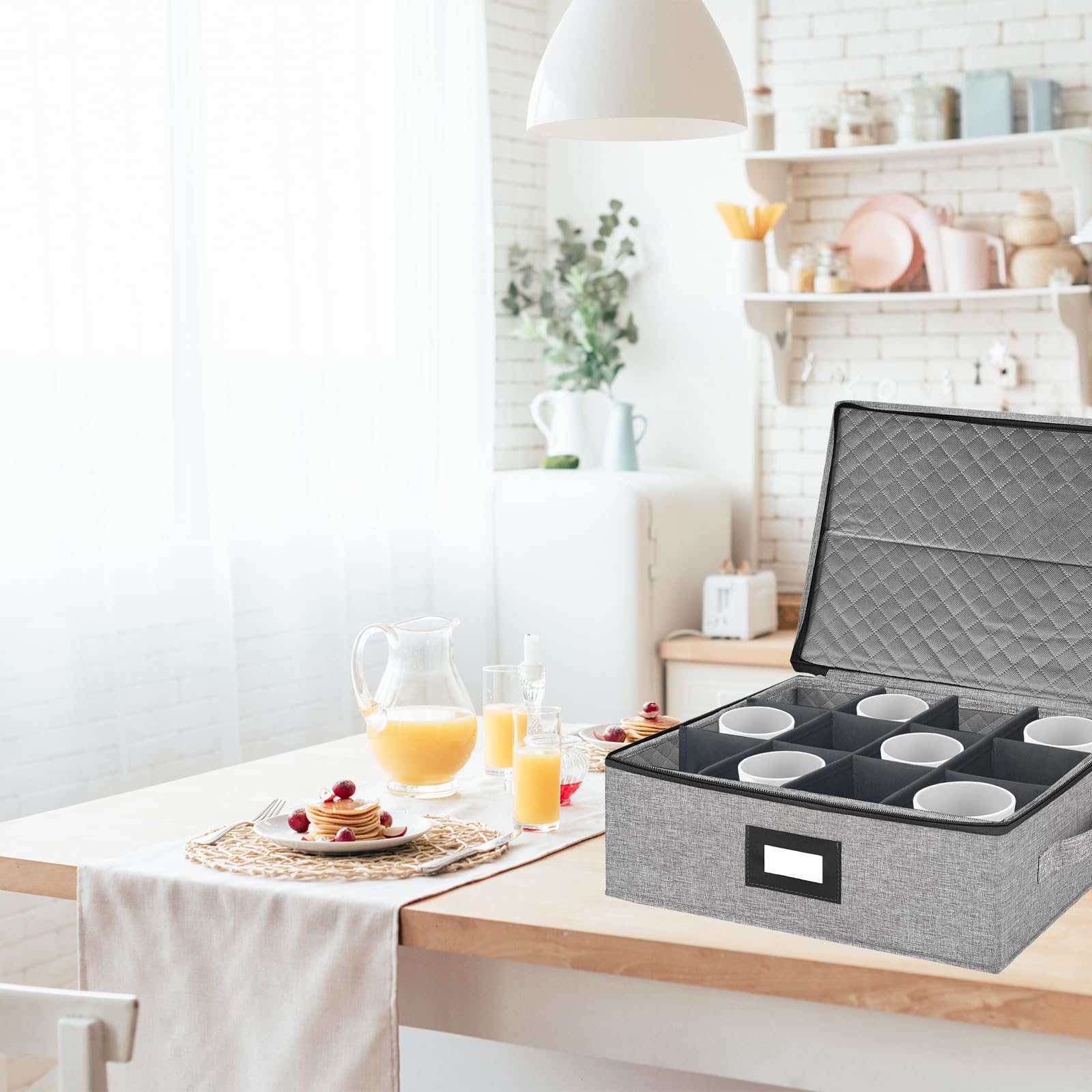 Coffee Mug Storage Box with Dividers