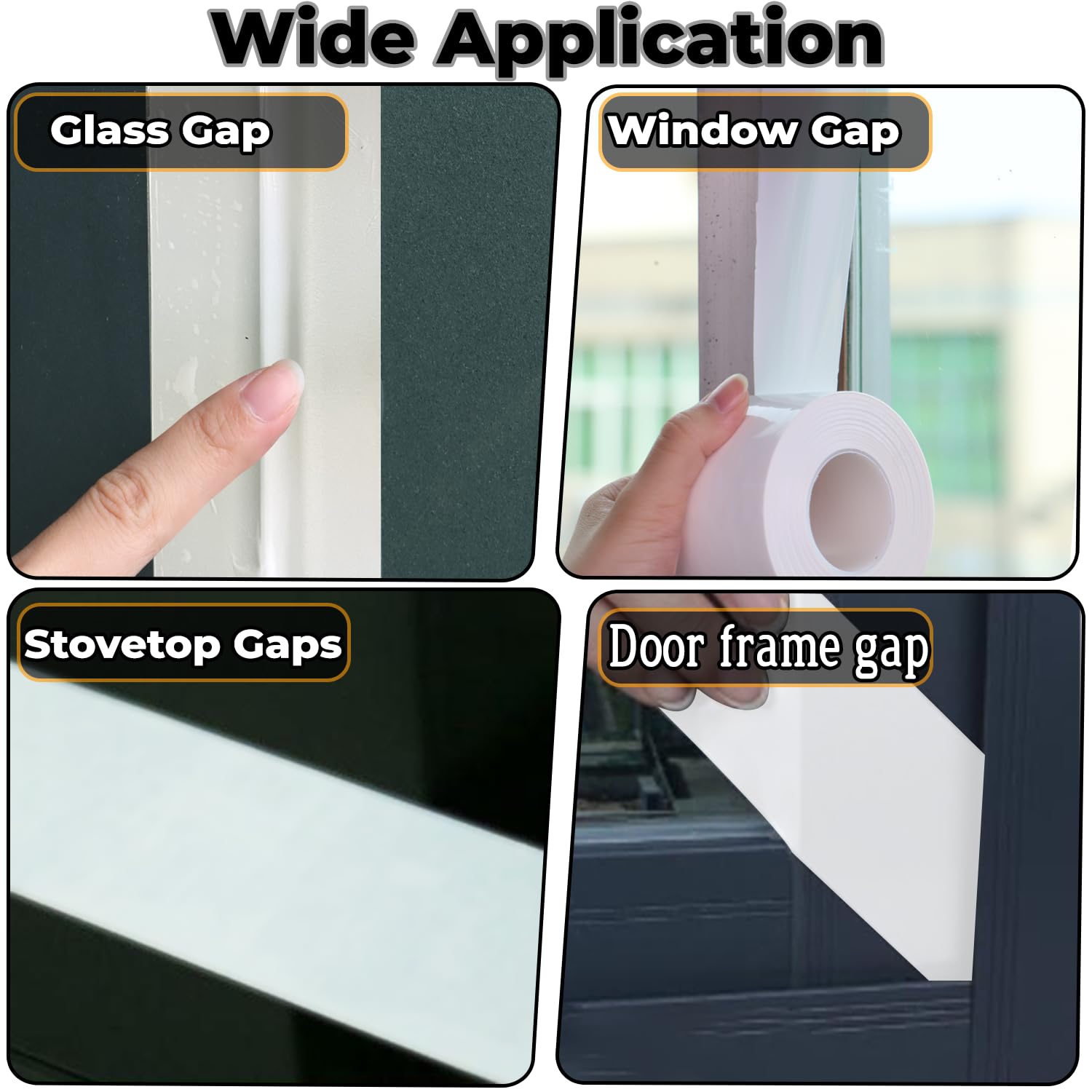 Window Insulation for Winter Weather Sealing Tape 2 Inch x 50 Yards Weather Stripping Residue Free Draft Isolation Sealing Film Tape for Shower Glass Gaps and Doors Windows (150 Foot)