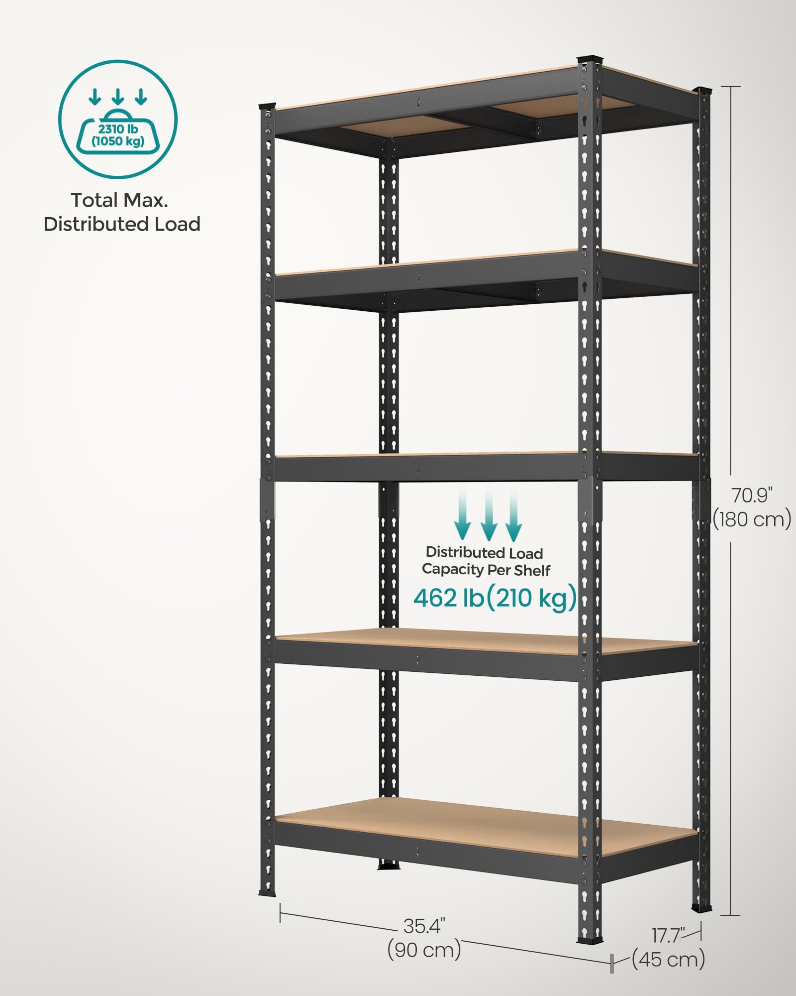 Set of 2 5 Tier Boltless Assembly Storage Shelves (2 Count)