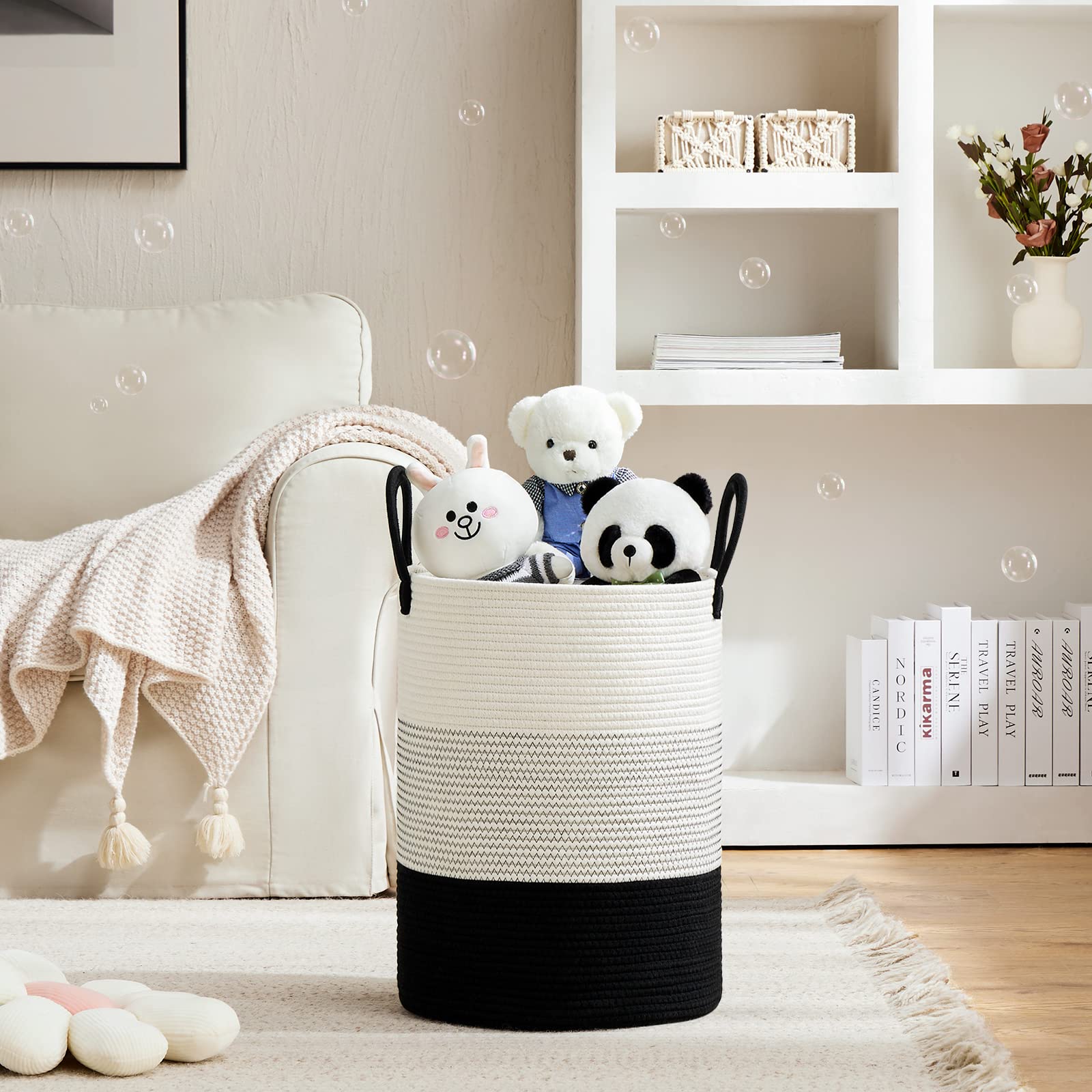 58L Tall Woven Laundry Basket Hamper