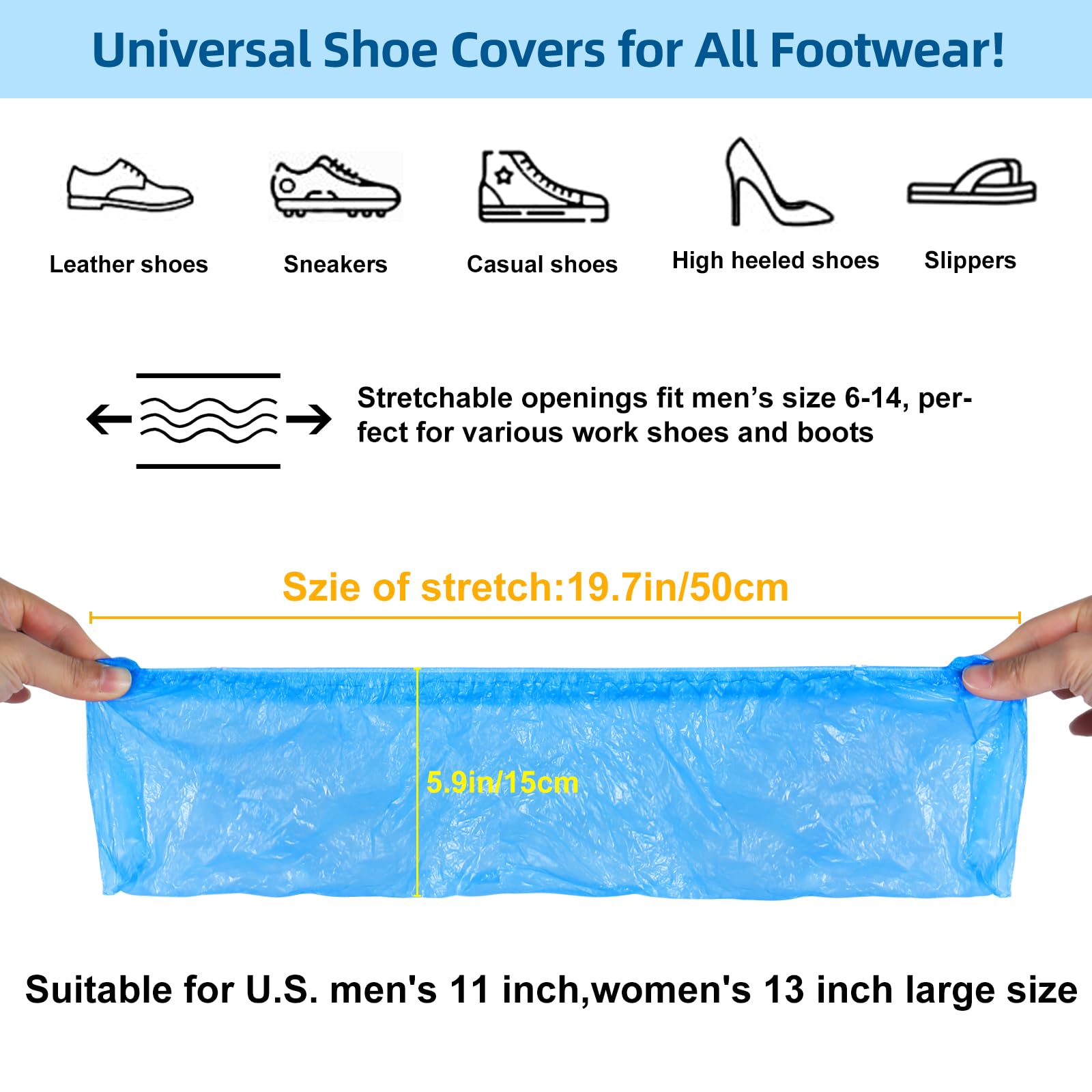 200 Pcs Shoe Covers Disposable Non Slip (200 Count)