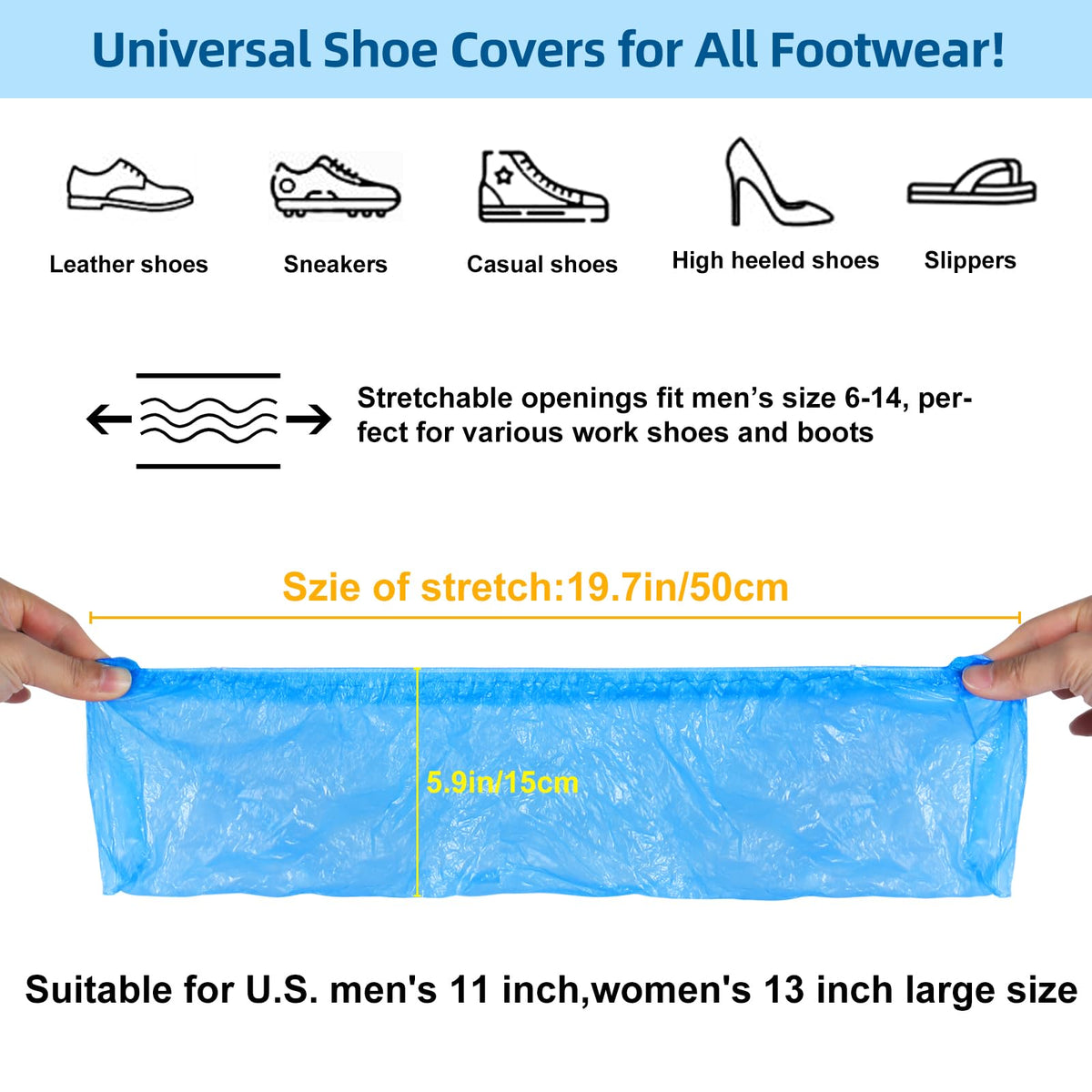 200 Pcs Shoe Covers Disposable Non Slip (200 Count)