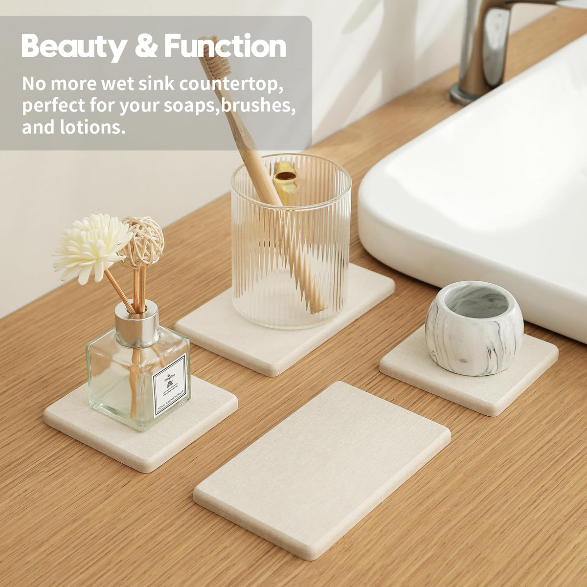 4PCS Bathroom Sink Vanity Trays (4 Count)