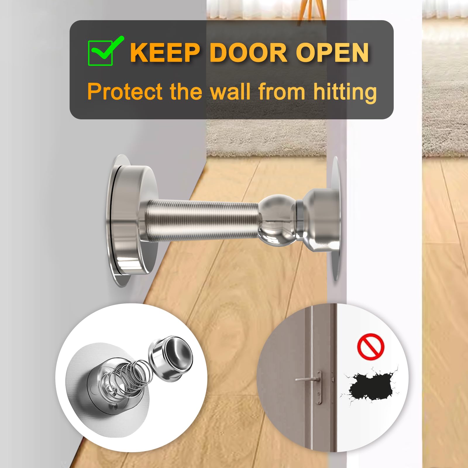 6 Pack Magnetic Door Stopper (6 Count)