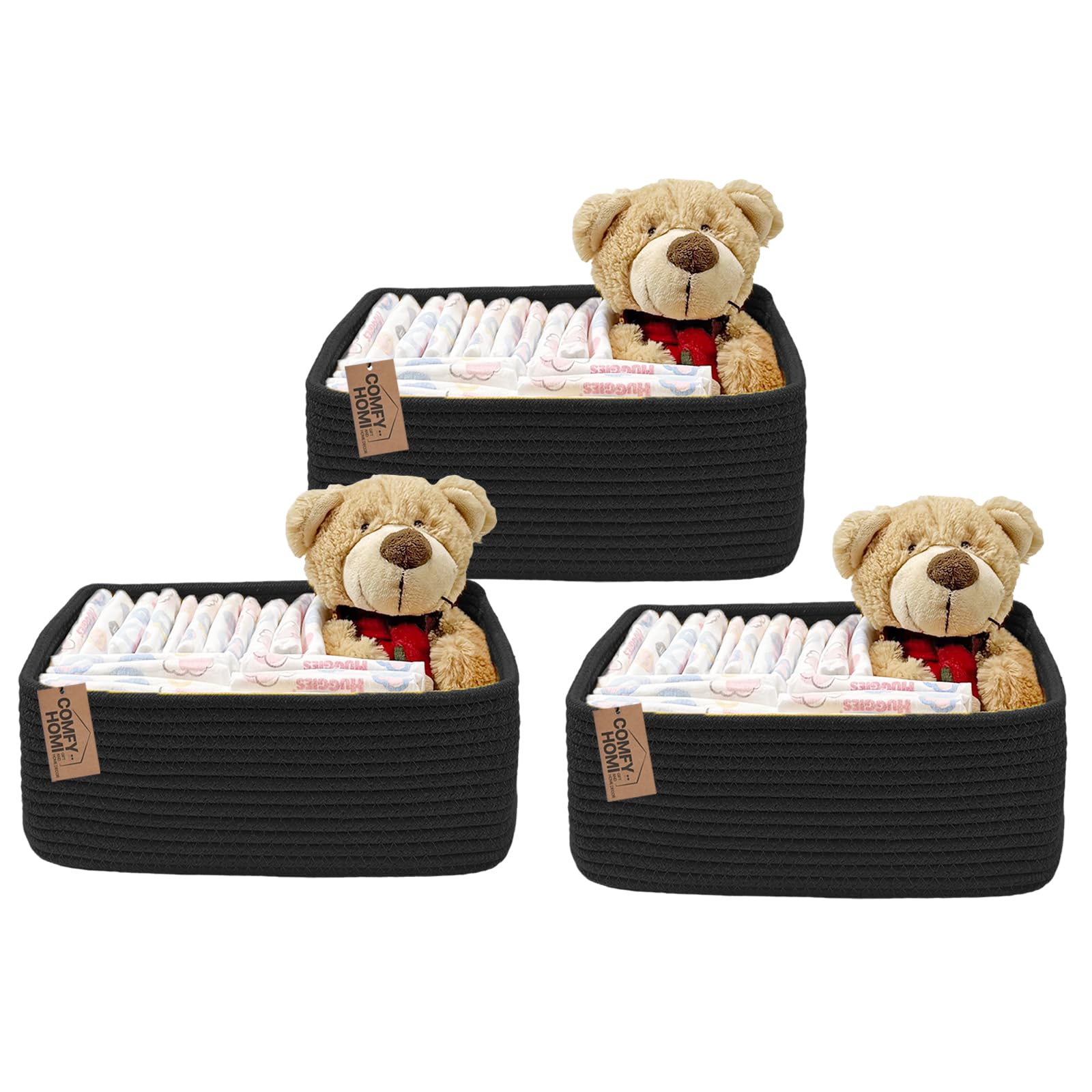 COMFY HOMI 11.5"x7.5"x4.7" Storage Baskets for Organizing (3 Count)
