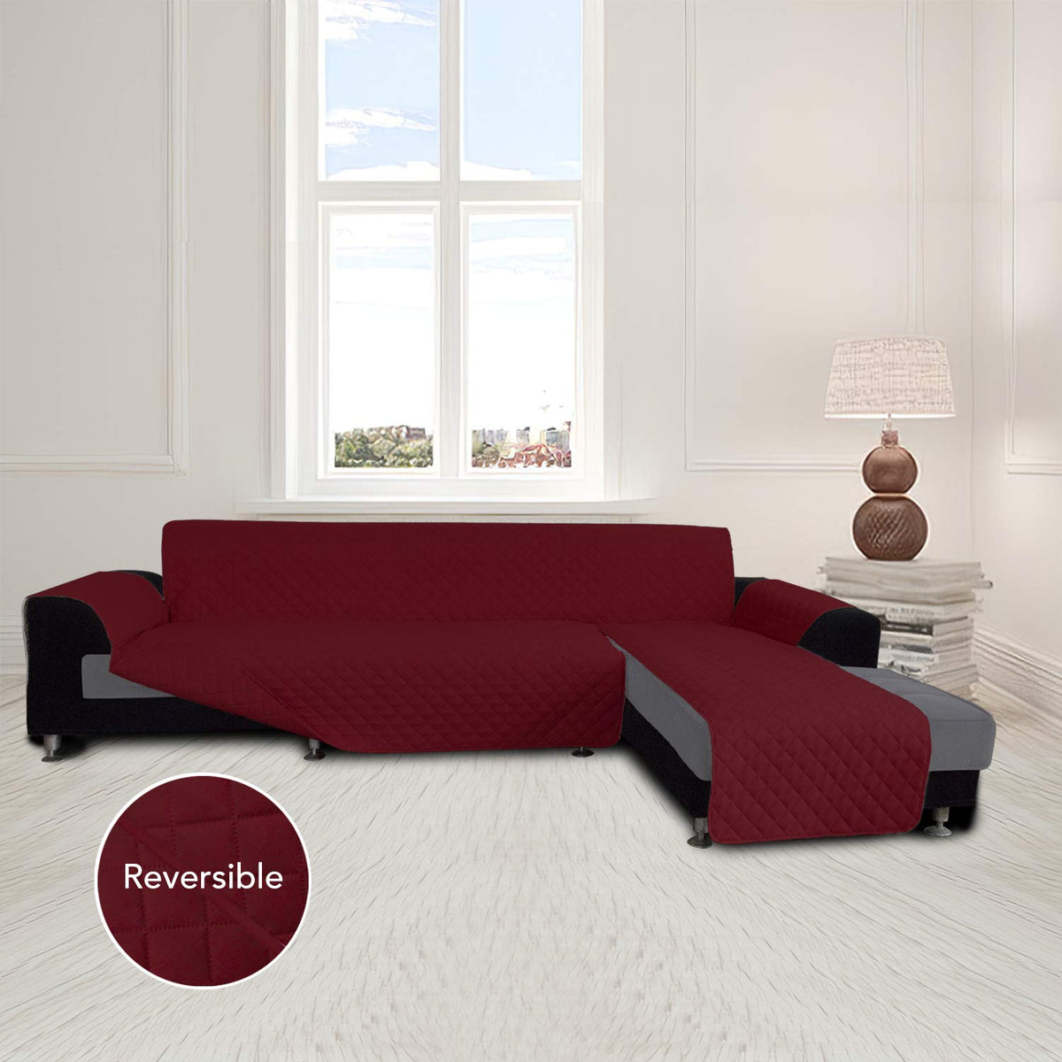 Reversible L Shape Sectional Couch Cover