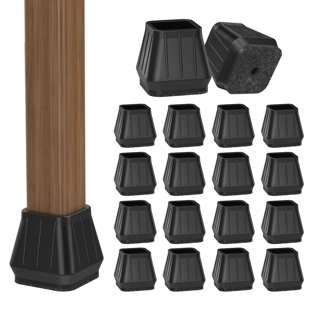 24PCS Square Chair Leg Floor Protectors for Hardwood Floors (24 Count)