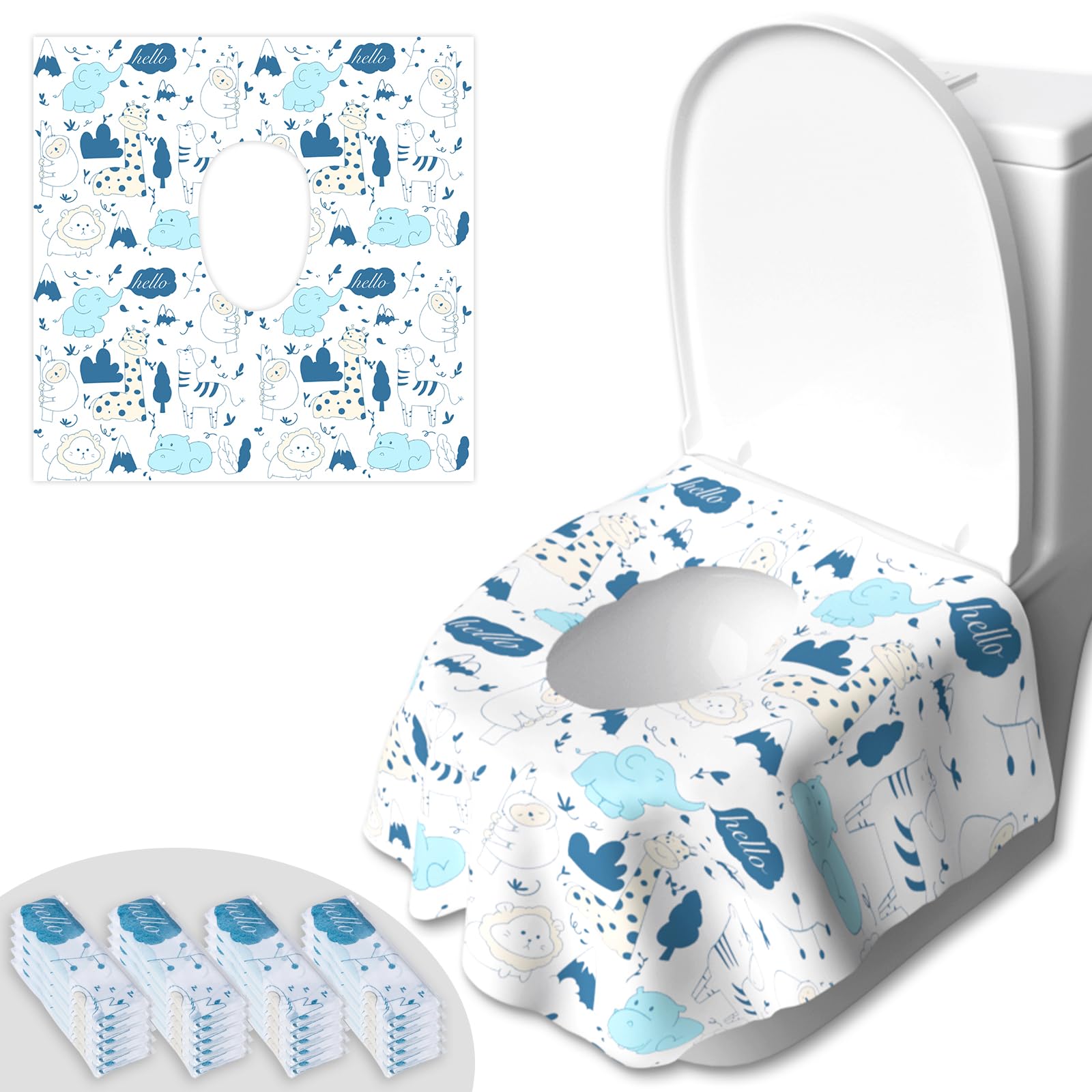 20 Pack Disposable Toilet Seat Covers for Travel (20 Count)