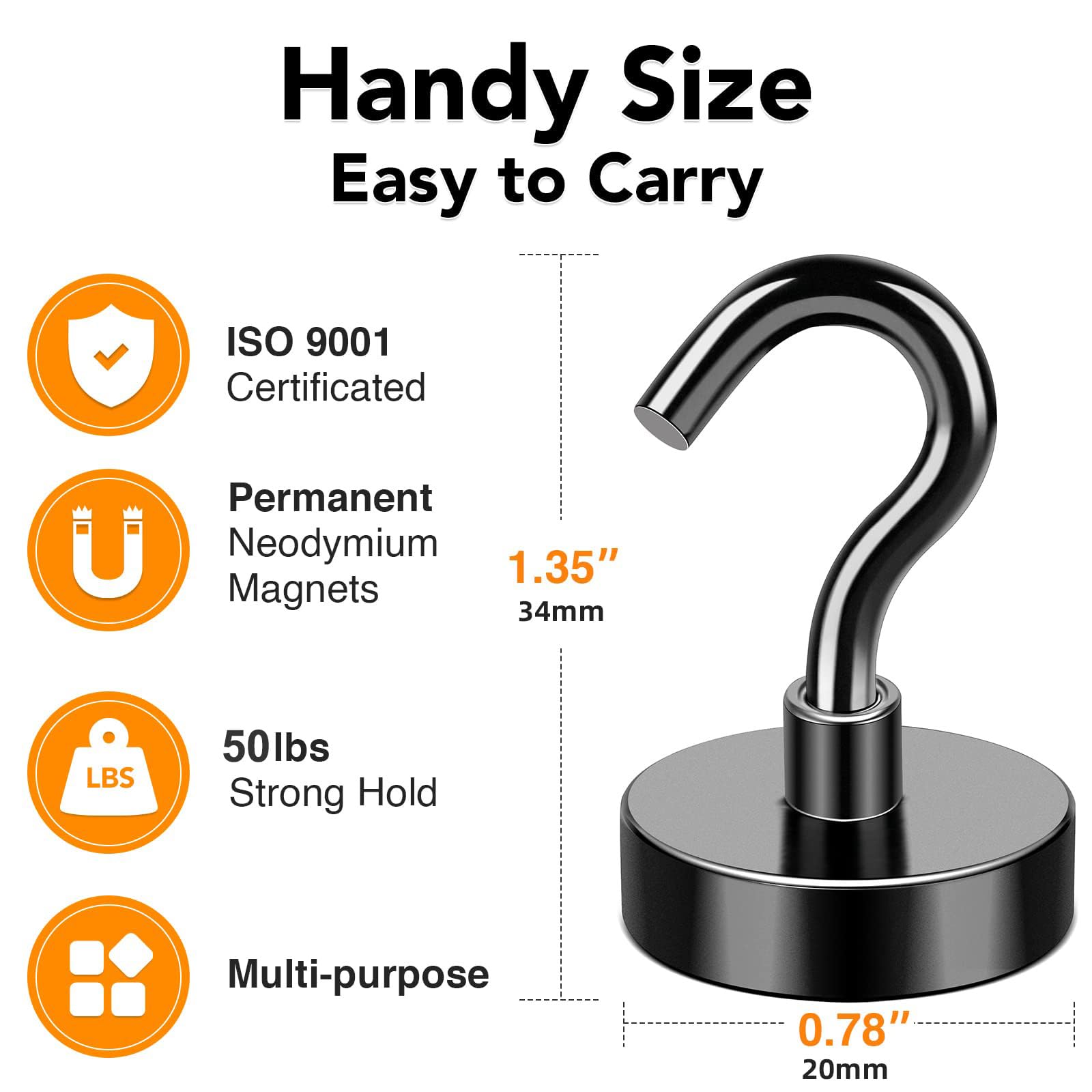 Magnetic Hooks 50LB+ Heavy Duty Magnet Hook for Cruise Cabins