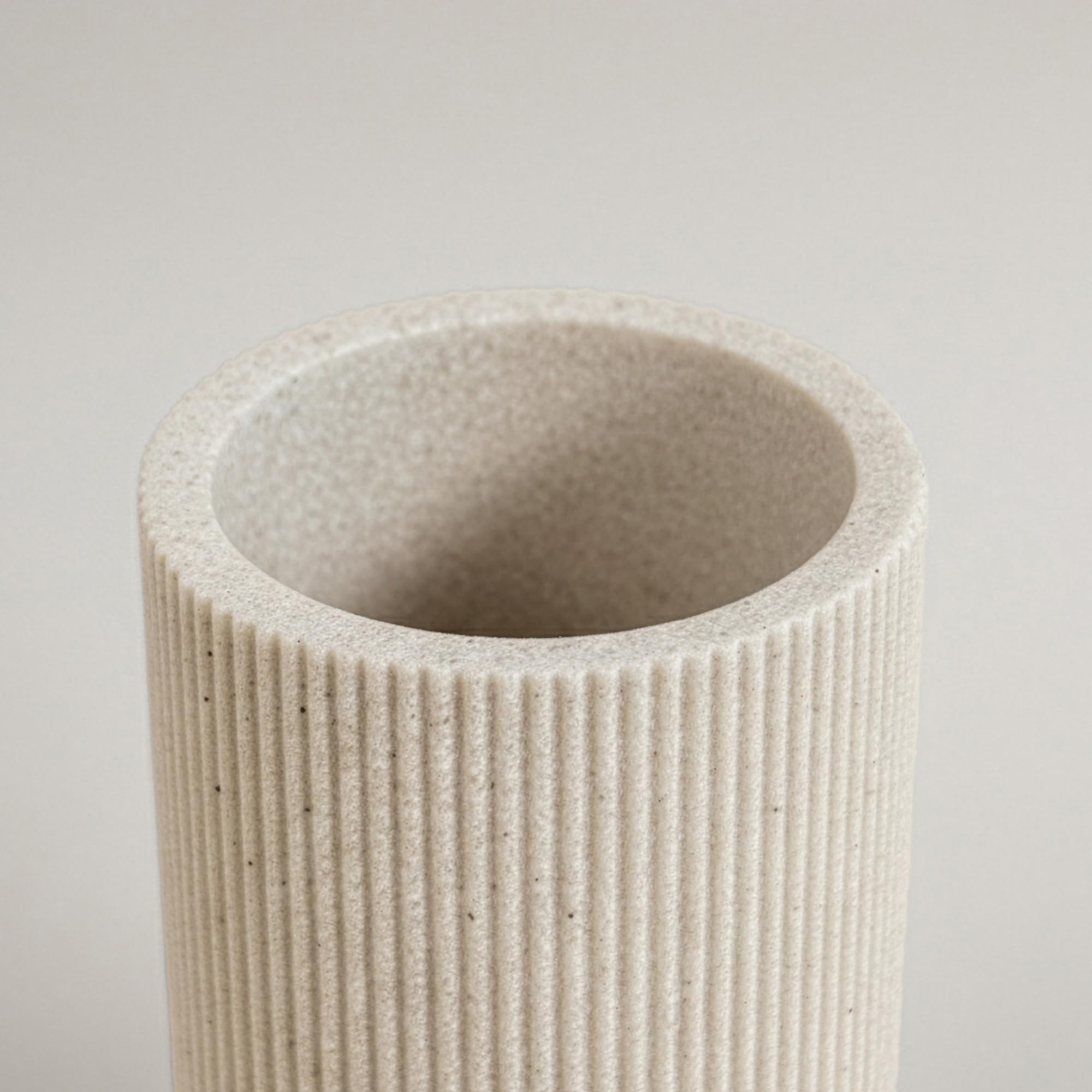 Small Sand Beige Toothbrush Holder for Bathroom Countertop