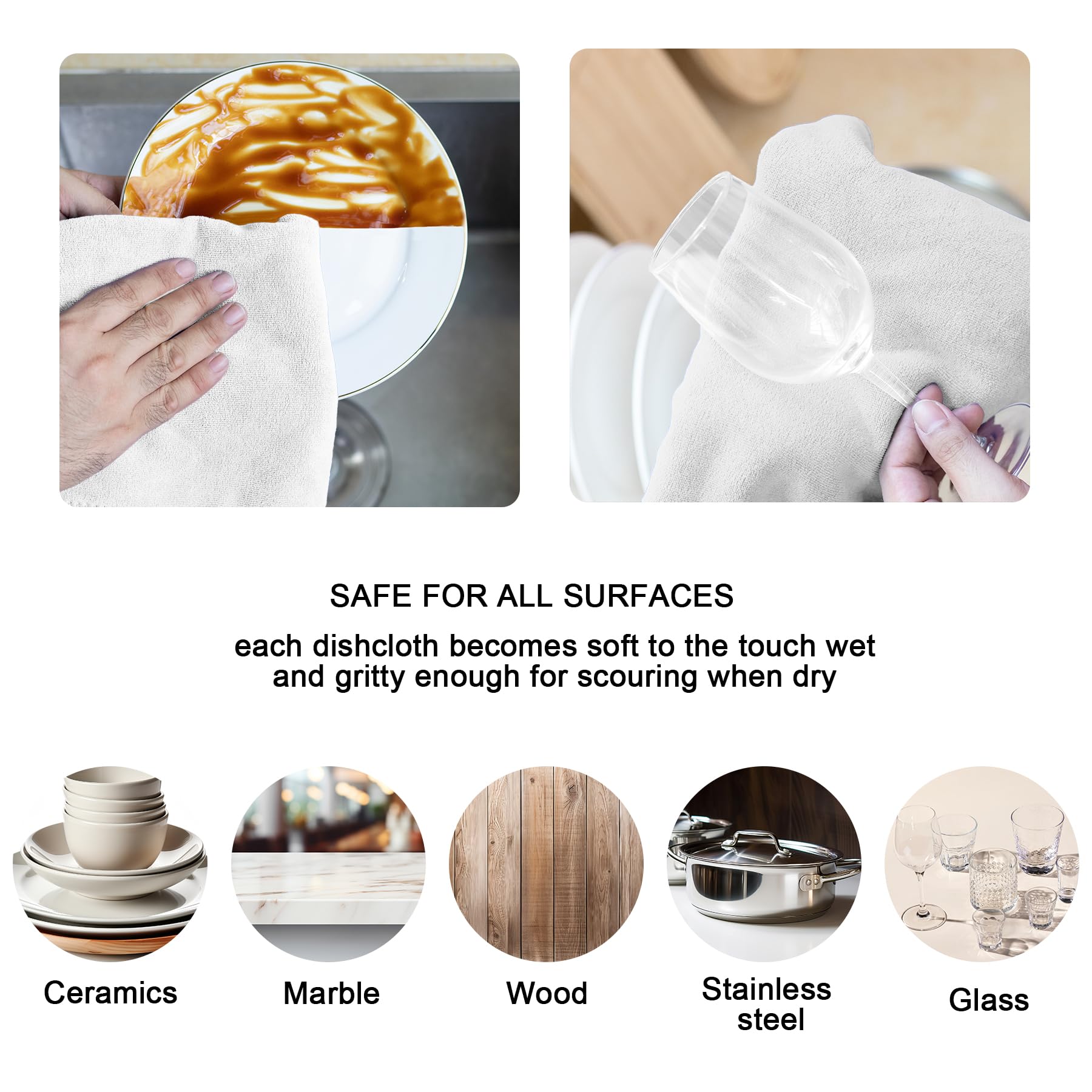 Microfiber Kitchen Dish Towels for Washing Dishes 8 Pack