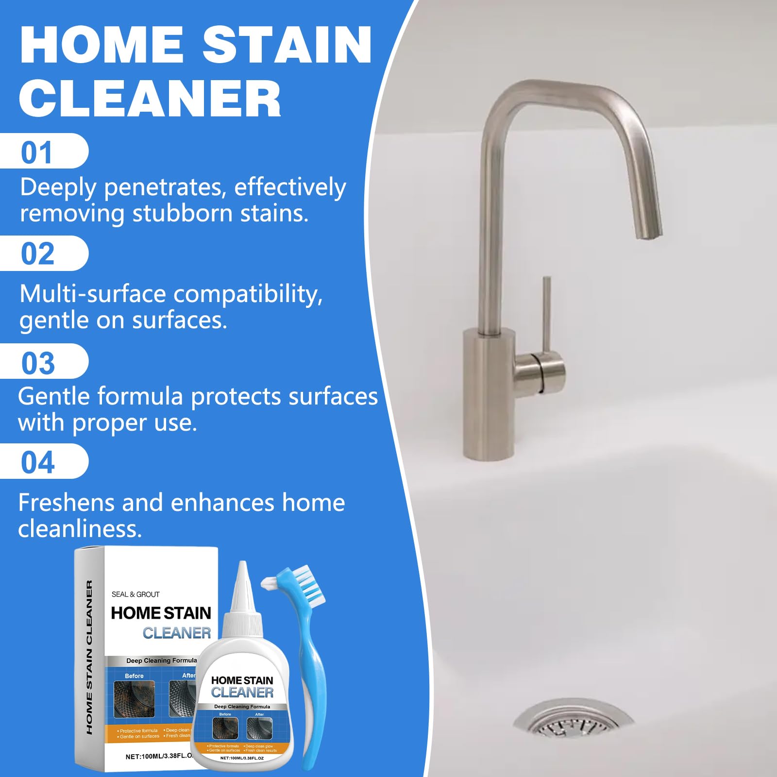 Mold stain removal gel cleaner