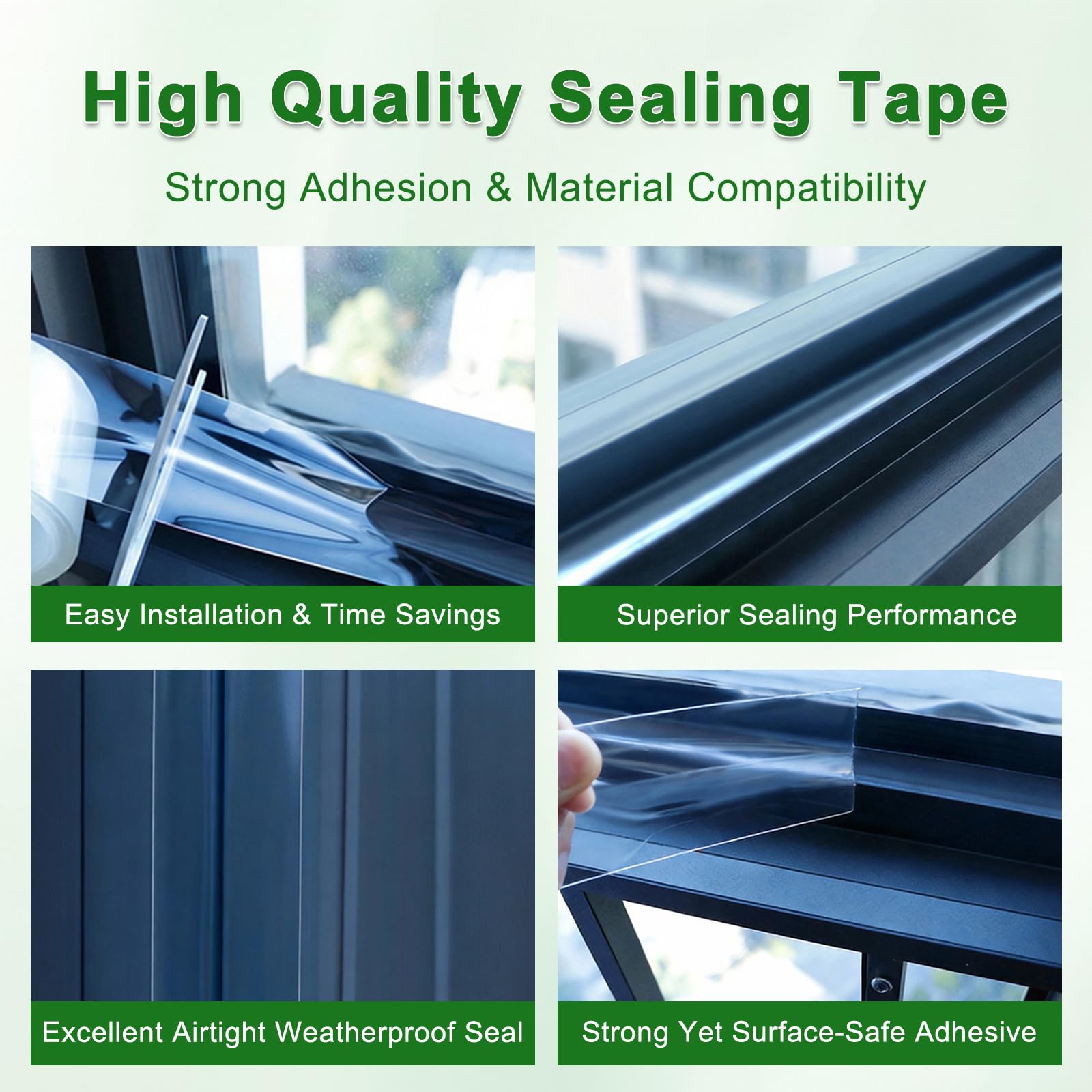 Transparent Window Weather Sealing Tape 2 Inch x 33 FT Weather Stripping Residue (33 Foot)