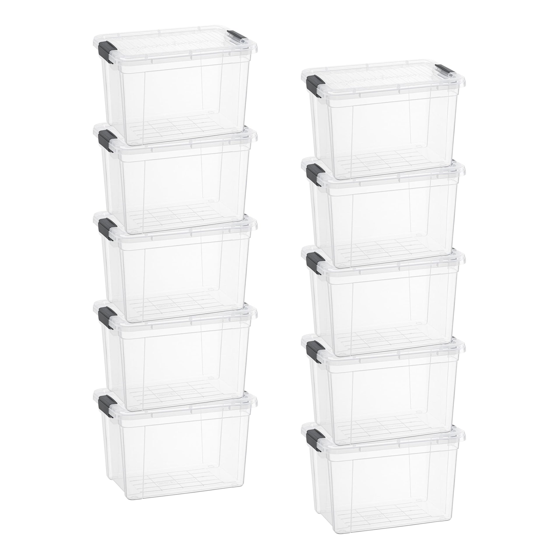 8.7 Quart Clear Plastic Storage Boxes with Lids (10 Count)