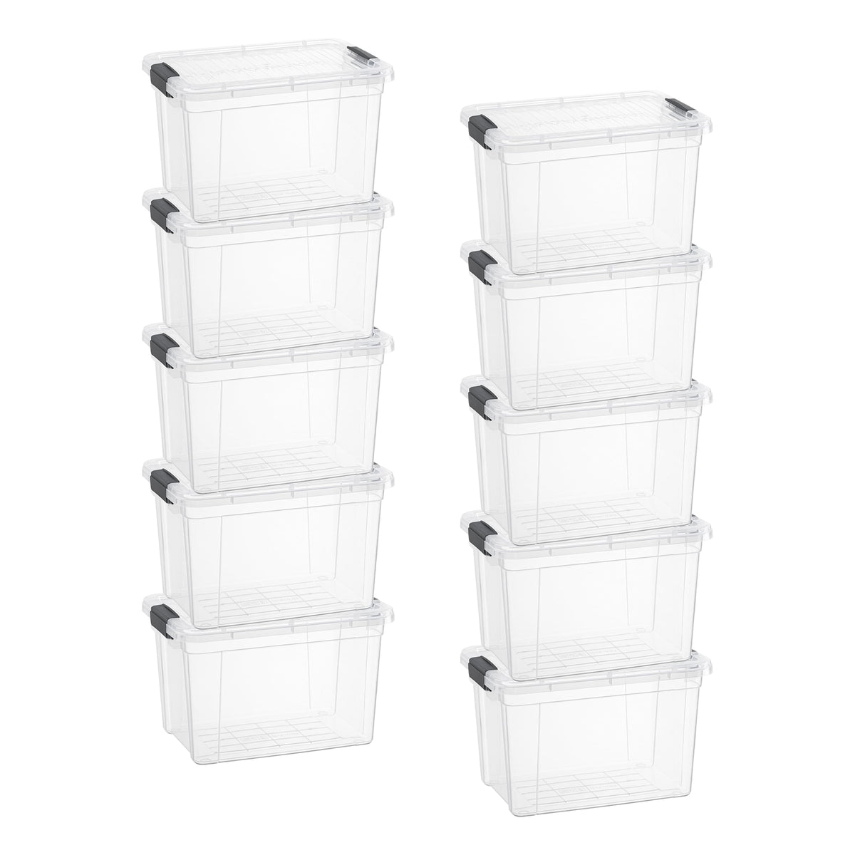 8.7 Quart Clear Plastic Storage Boxes with Lids (10 Count)