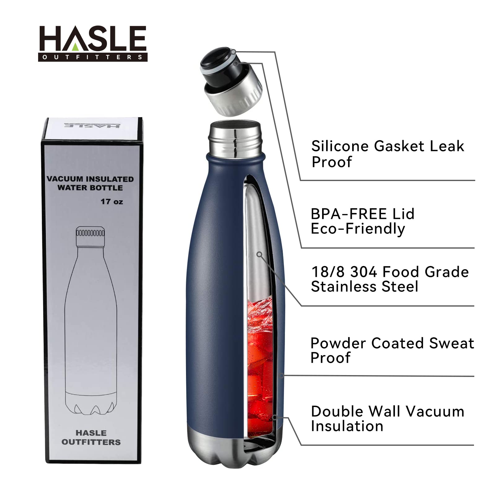 17oz Stainless Steel Water Bottles