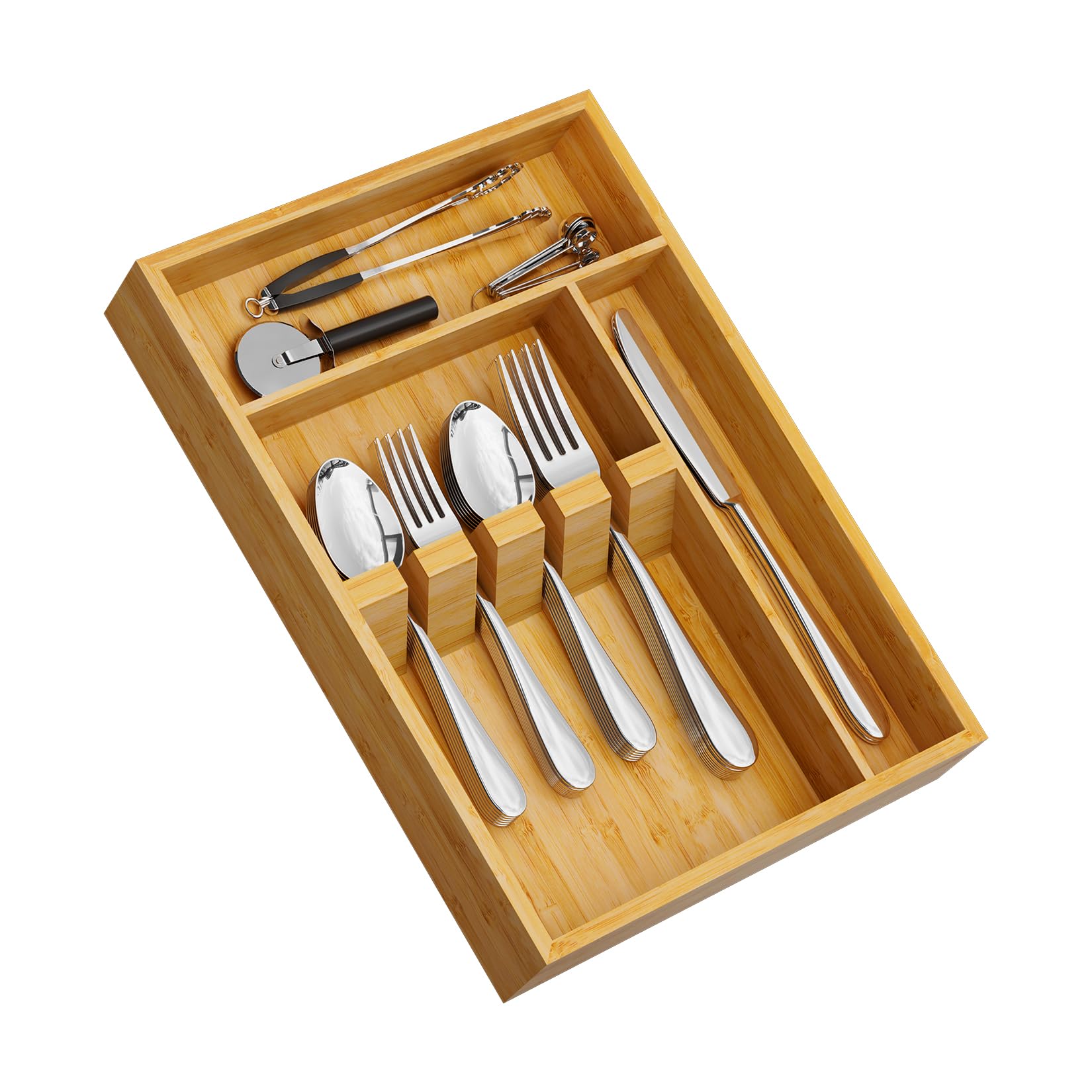 Bamboo Silverware Organizer