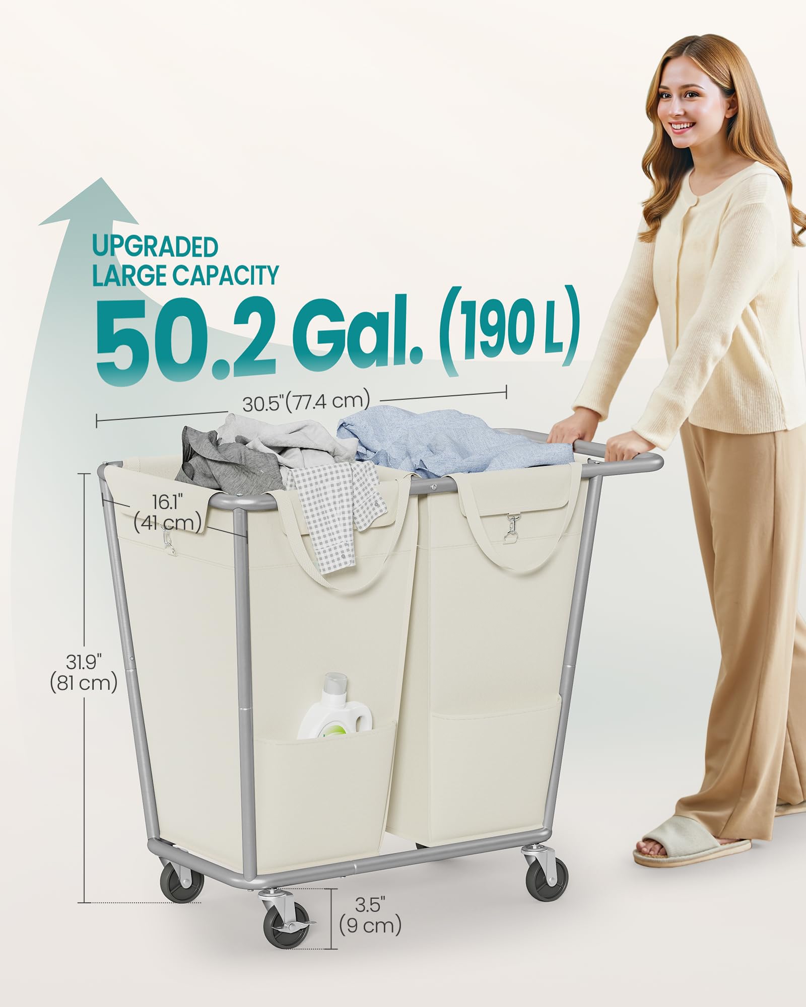 Laundry Basket with Wheels - ModHome Supplies